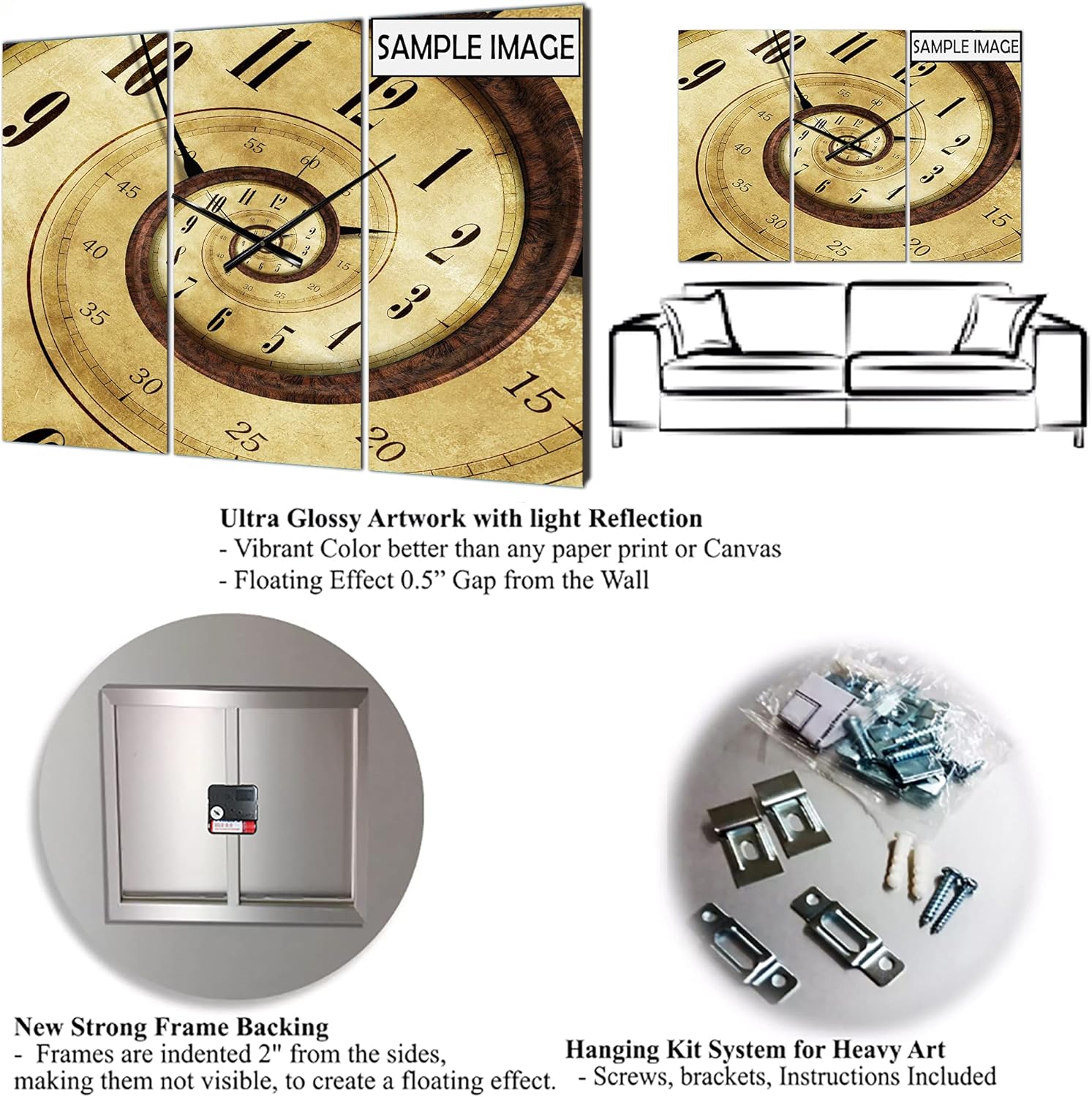 Reloj de pared moderno con patrón de plata para decoración de la sala de estar del dormitorio del hogar, baño, oficina, sala de estar