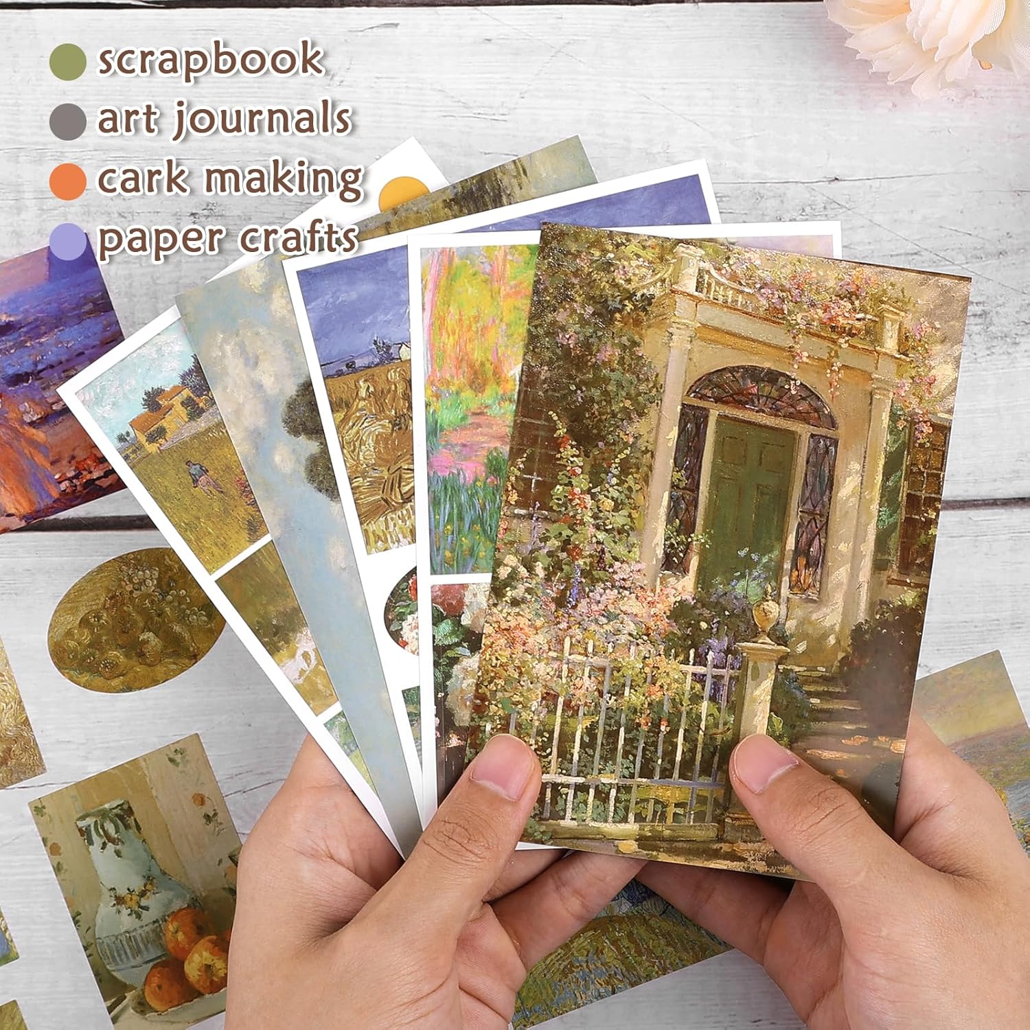 Calcomanías de artista, libros de calcomanías de diario, calcomanías decorativas de pintura al óleo, calcomanías estéticas para álbumes de recortes,