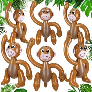 6 monos inflables de 27 pulgadas, suministros de fiesta de safari inflables de animales de safari con temática de monos, decoraciones de fiesta de 6 monos inflables de 27 pulgadas, suministros de fiesta de safari inflables de animales de safari con temática de monos, decoraciones de fiesta de