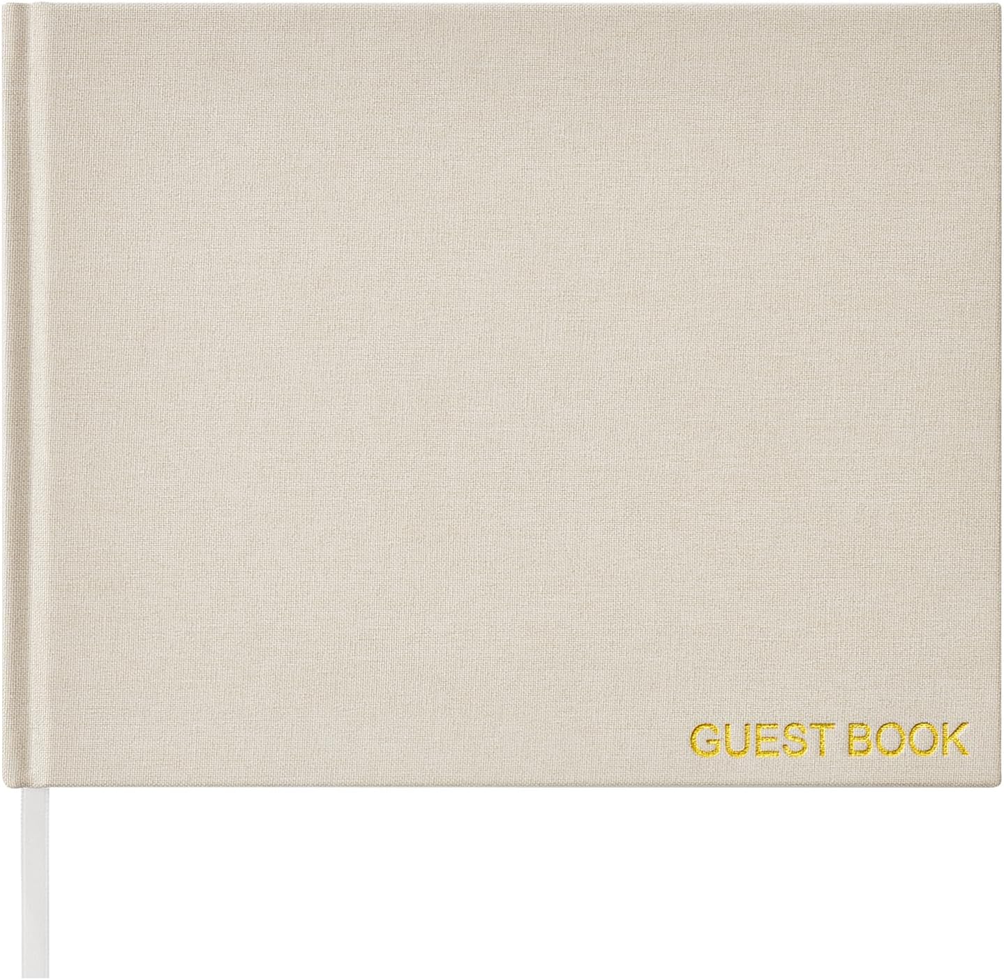 AKITSUMA Libro de invitados de boda, libro de invitados para recepción de boda, libro de invitados forrado para fiesta, libro de registro de lámina
