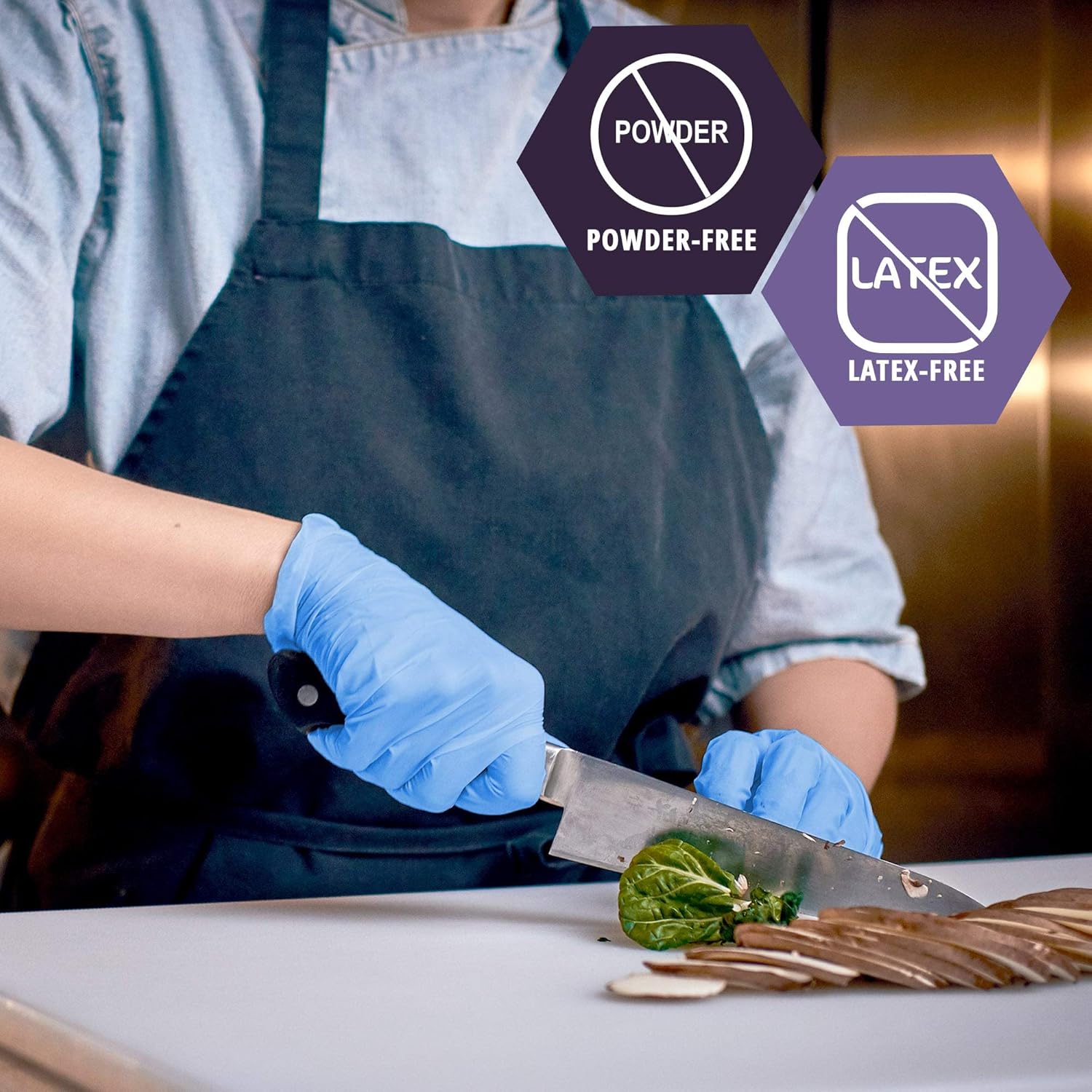 Medpride – Guantes sintéticos para examen de mezcla de vinilo-nitrilo, sin polvo, sin látex y sin goma, guantes de protección no estériles y de un