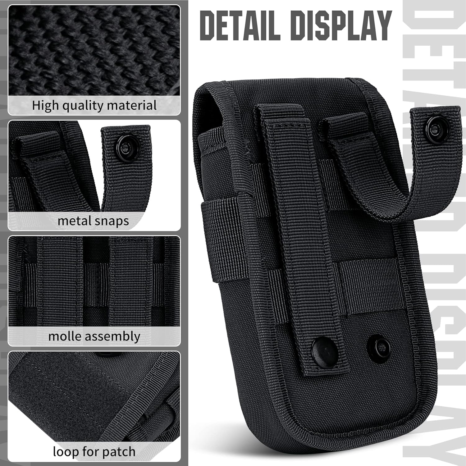 IronSeals Funda táctica para teléfono, funda táctica para teléfono inteligente, paquete EDC Molle, soporte para cinturón con parche de bandera