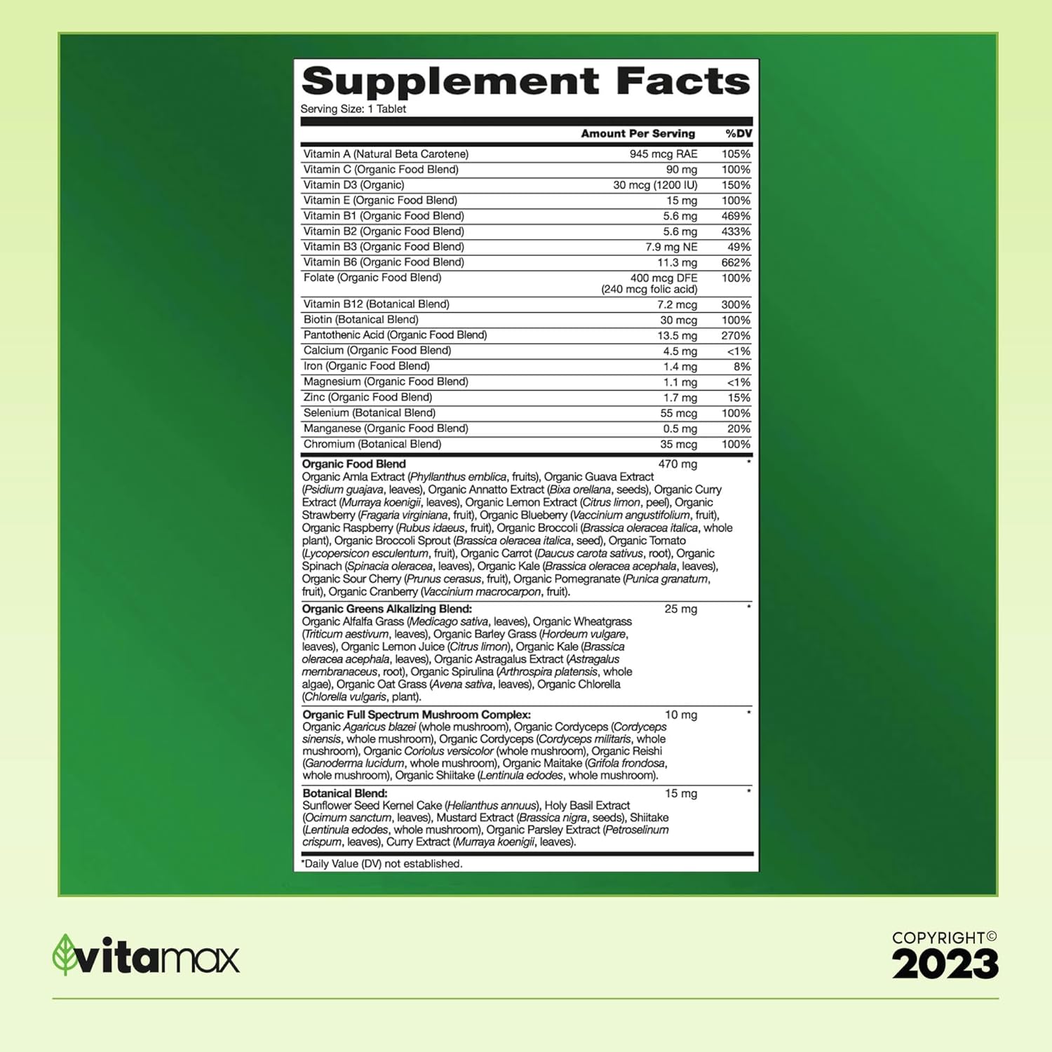 Kirkland Signature Organic Multivitamin – 80 tabletas recubiertas + guía exclusiva de vitaminas VitaMax (2 artículos)