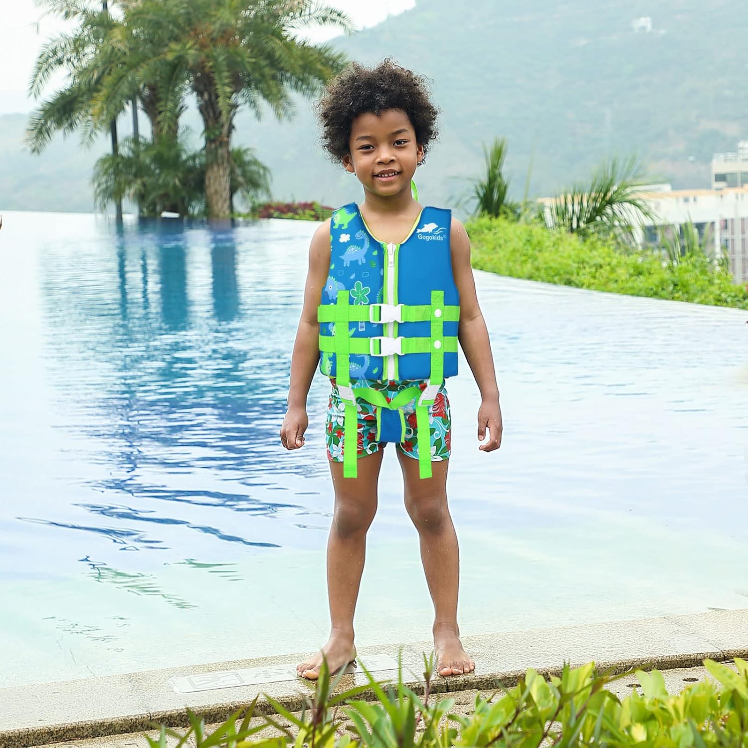 Gogokids Chaleco de natación para niños y niñas, chaleco flotante para niños y niñas, para aprender a nadar