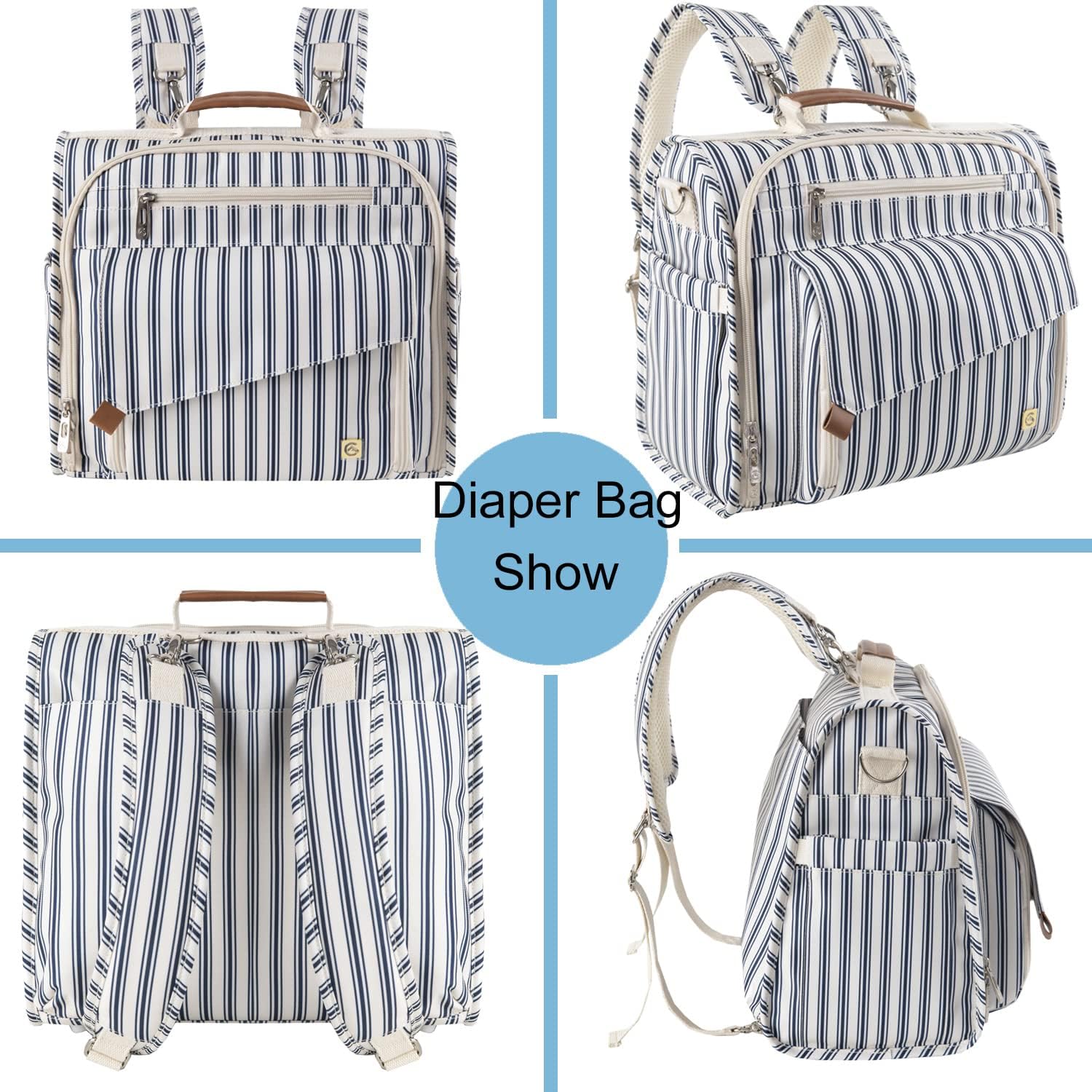 ALLCAMP Diaper Bag Large, Support baby Stroller, Converted Into a Tote Bag