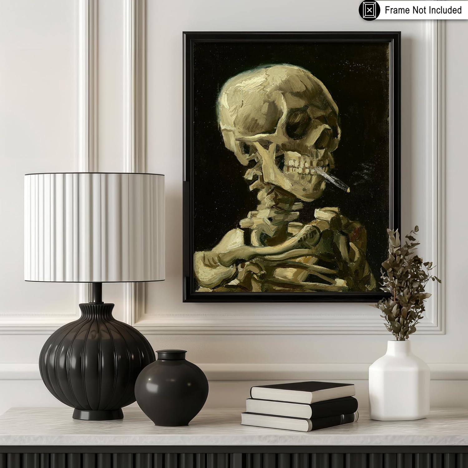 Poster Master Póster de Vincent Van Gogh, calavera de un esqueleto, arte de pared vintage sin marco de 8 x 10 pulgadas, regalo único de decoración