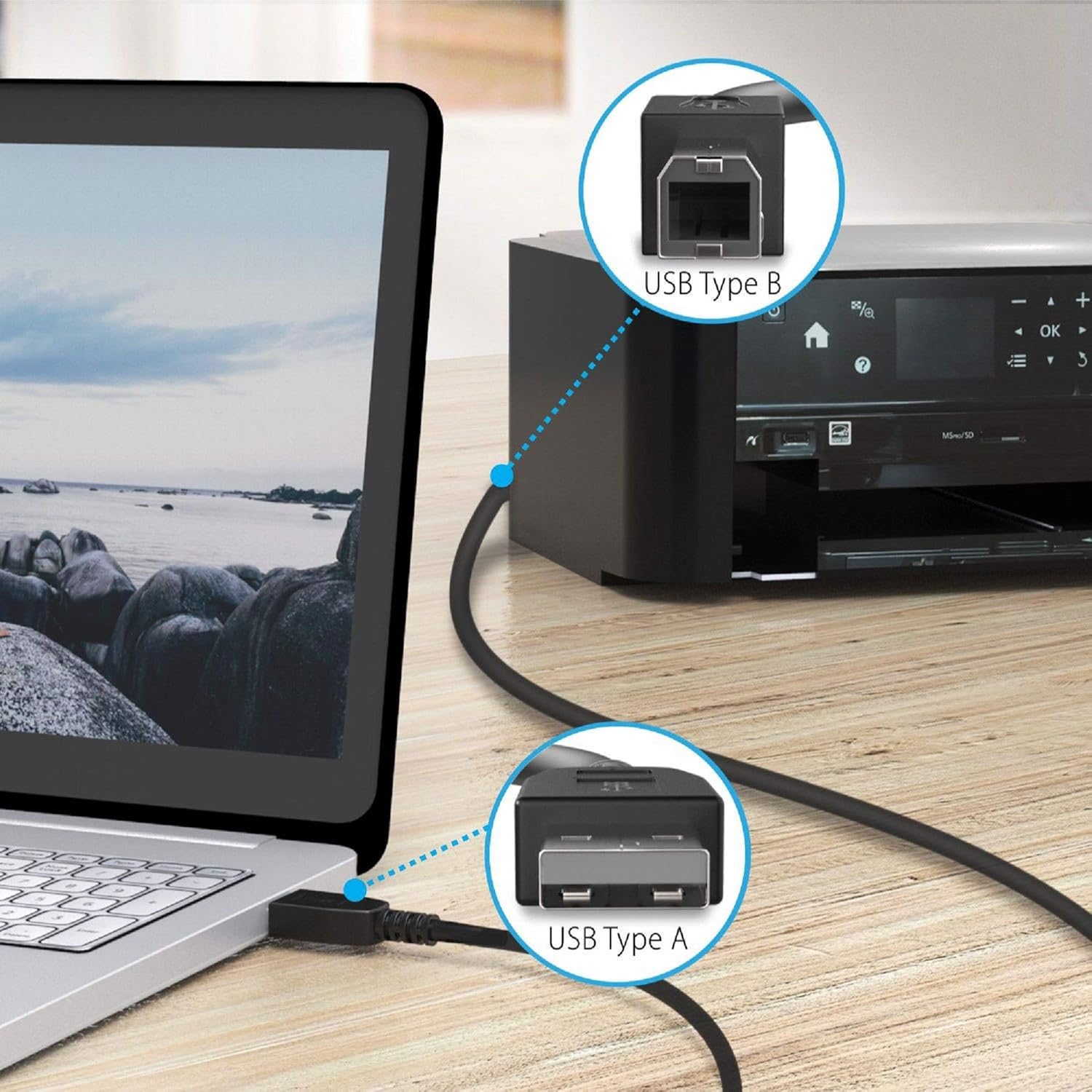 Cable USB de 6 pies para escáner Fujitsu SCANSNAP iX500