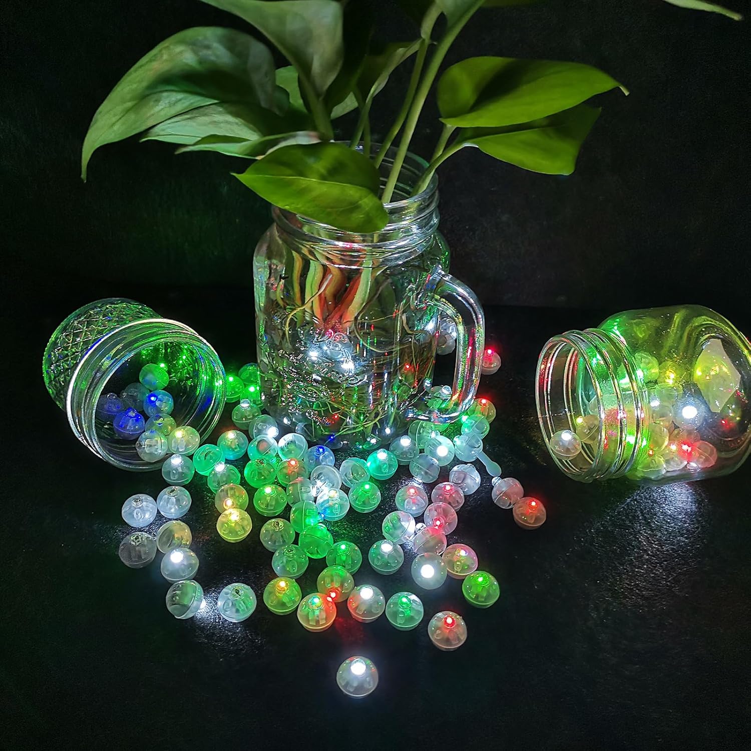 pozzolanas 100 mini luces LED con gancho, luz LED redonda impermeable para decoración de fiestas, luces de fiesta de neón, coloridas