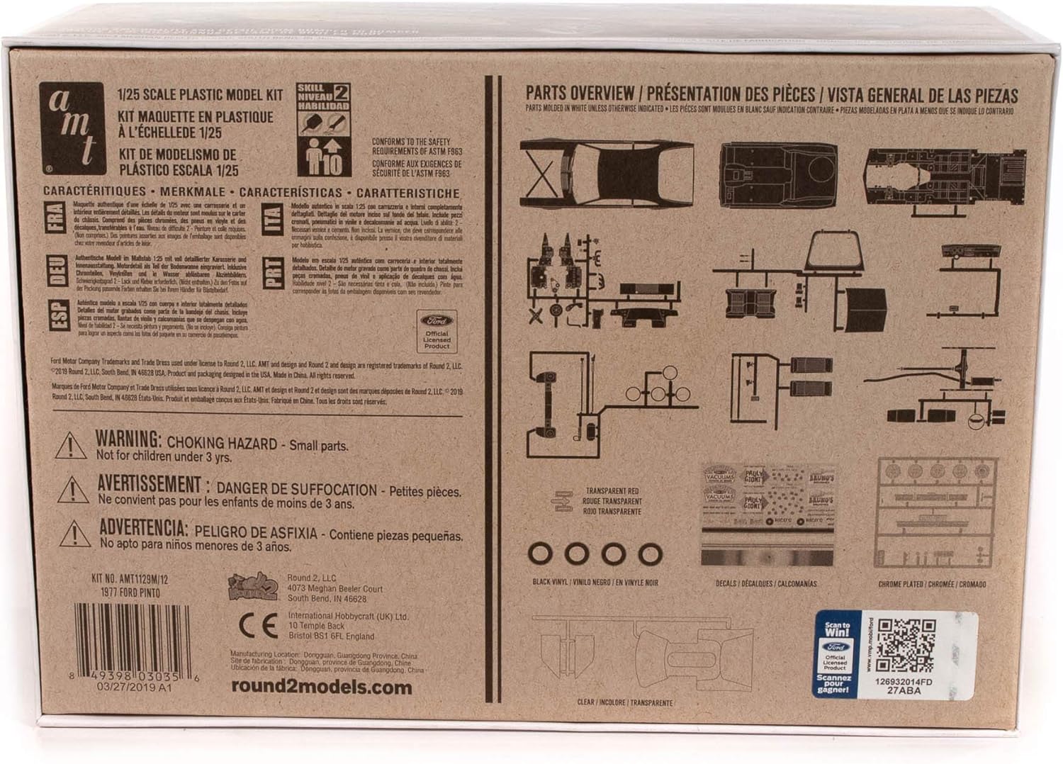 AMT 125 1977 Ford Pinto, kit modelo, AMT1129M