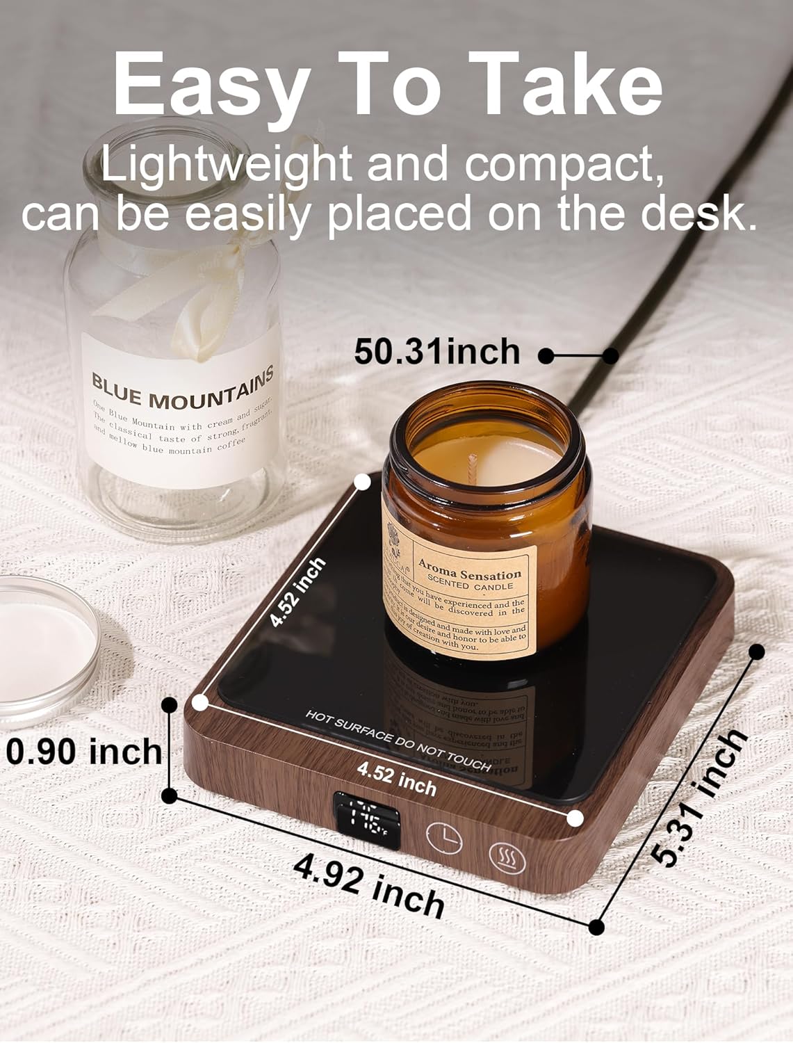 Rigstne Calentador de taza de café  Calentador de tazas portátil de 20 W para escritorio, calentador de taza de café con apagado automático, plato