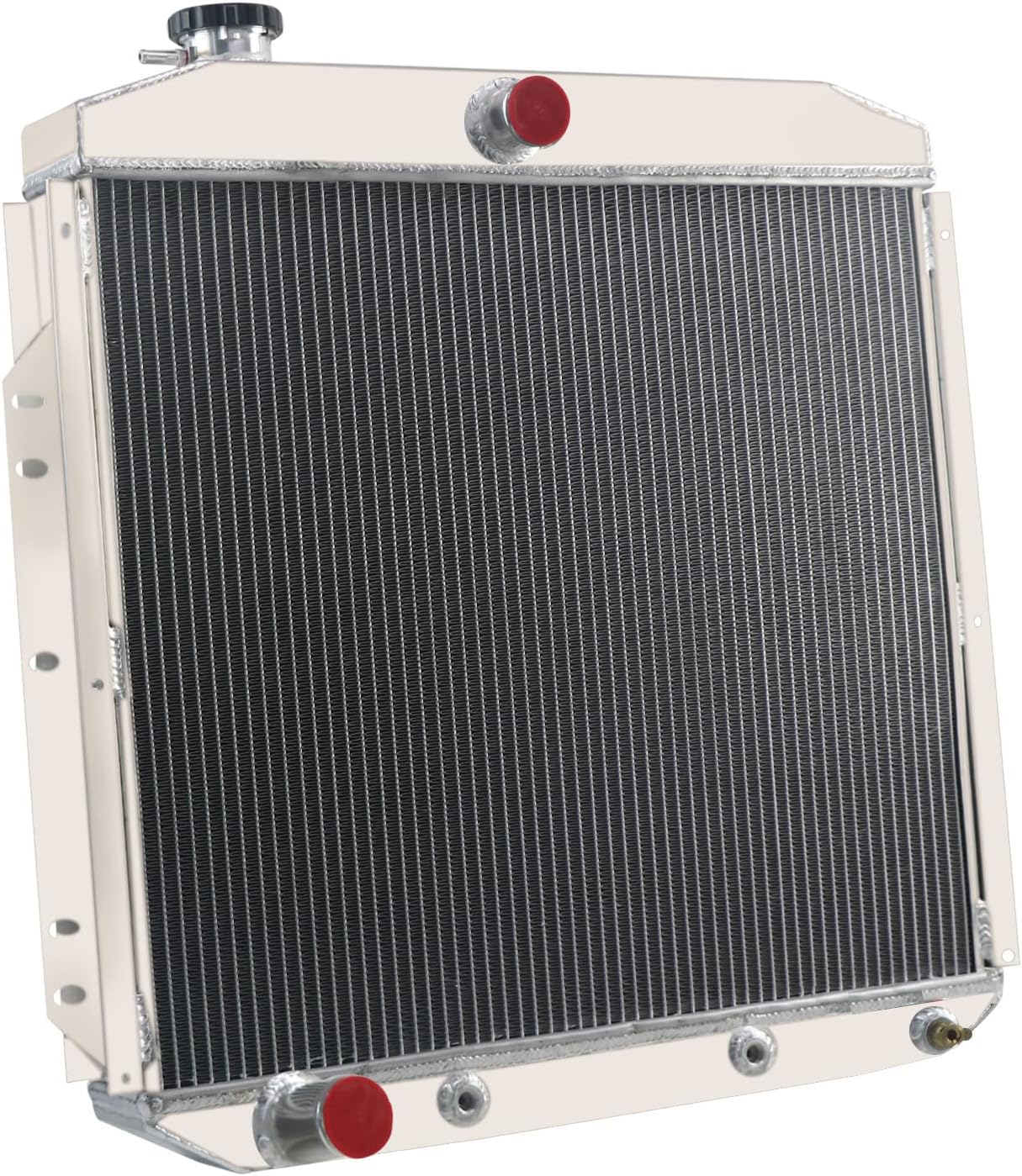Radiador de núcleo de aluminio compatible con Ford F100 F250 F350 Pickup Truck 1954 1955 L6 V8, radiador de carreras de 4 filas radiador de