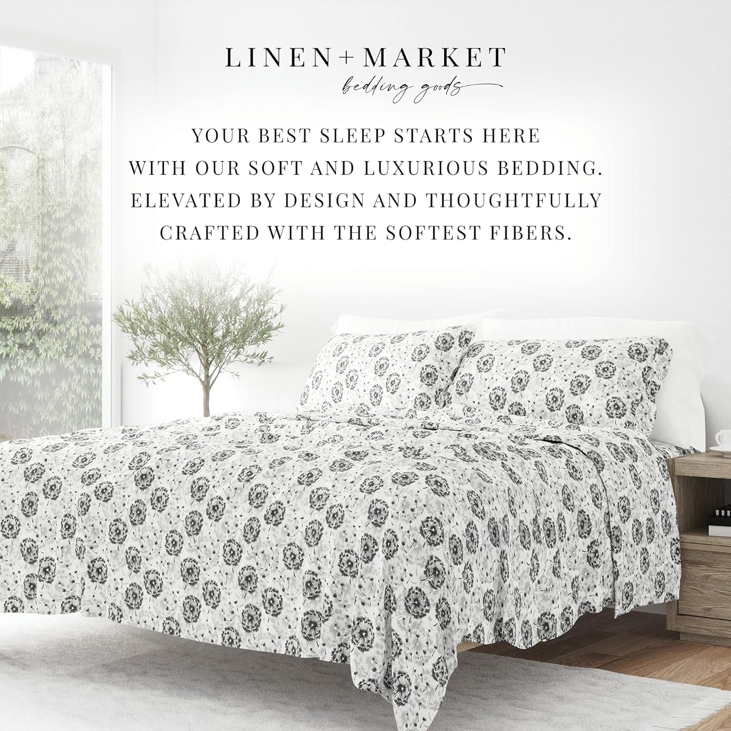 Linen Market Juego de sábanas de 3 piezas para cama individual (gris floral)  Duerme mejor que nunca con estas sábanas ultrasuaves y refrescantes