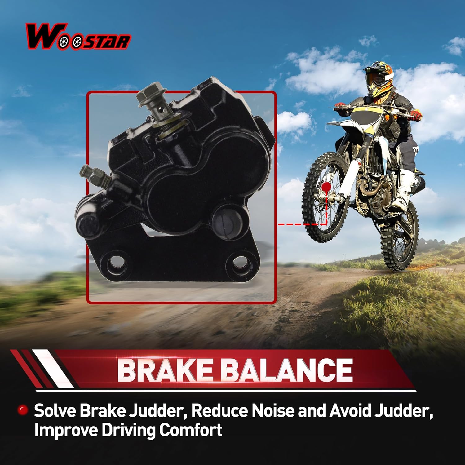 WOOSTAR Reemplazo de pinza de freno trasero de disco hidráulico para Jialing 150cc 200cc 250cc Dirt Pit Bike