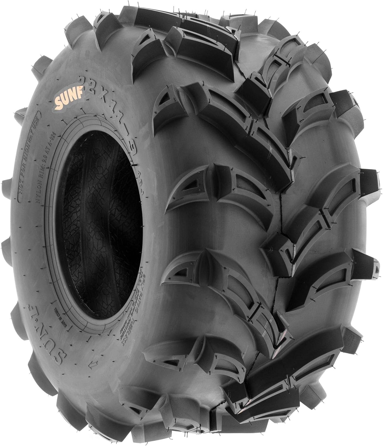 SunF A024 22×11-9 ATV UTV – Juego de 2 neumáticos para barro y sendero, 6-PR, banda de rodadura direccional profunda
