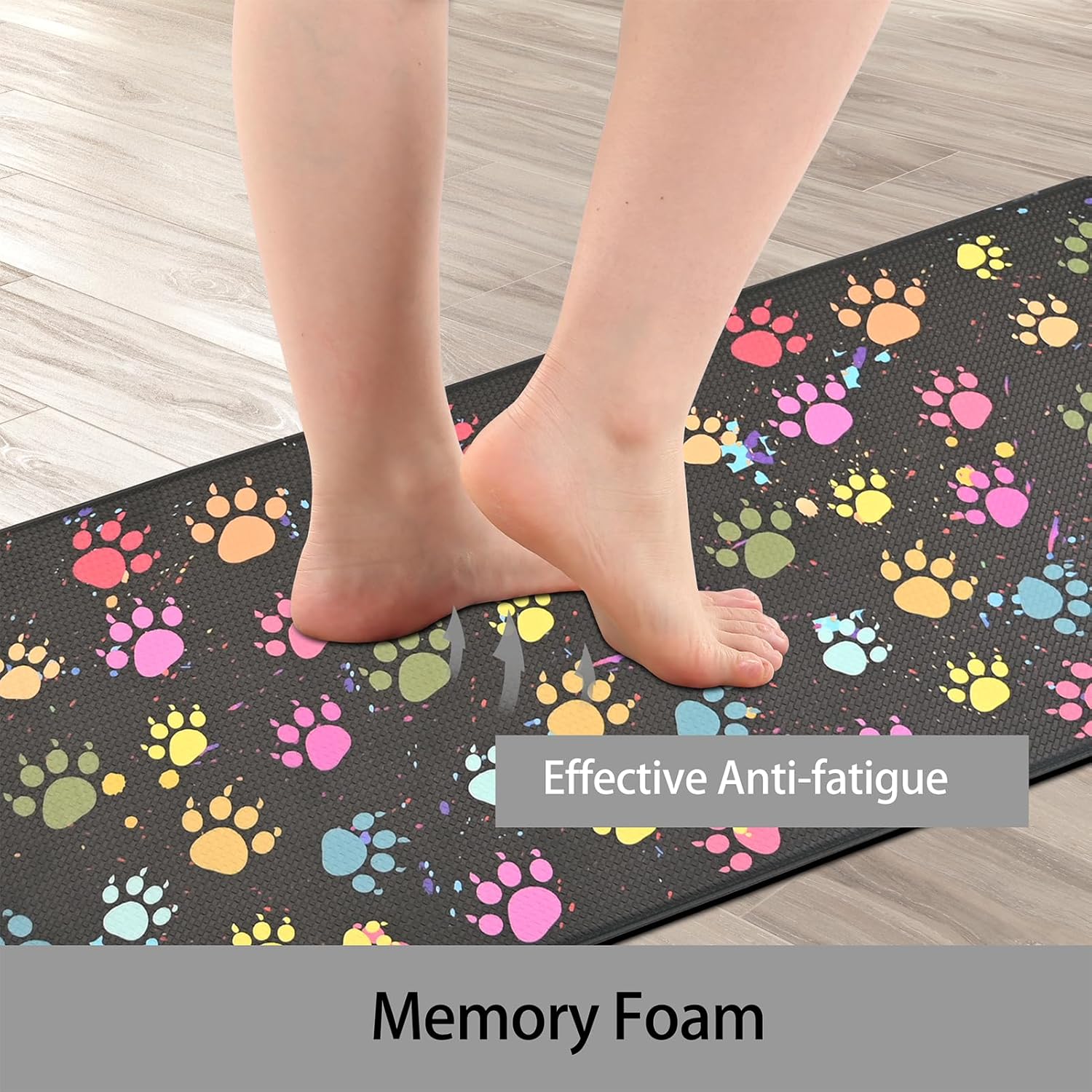 HOMELEPHANT Puppy Paws – Tapete de cocina 2 piezas acolchado antifatiga, impermeable, antideslizante, ergonómico, cómodo, tapete de pie para cocina,