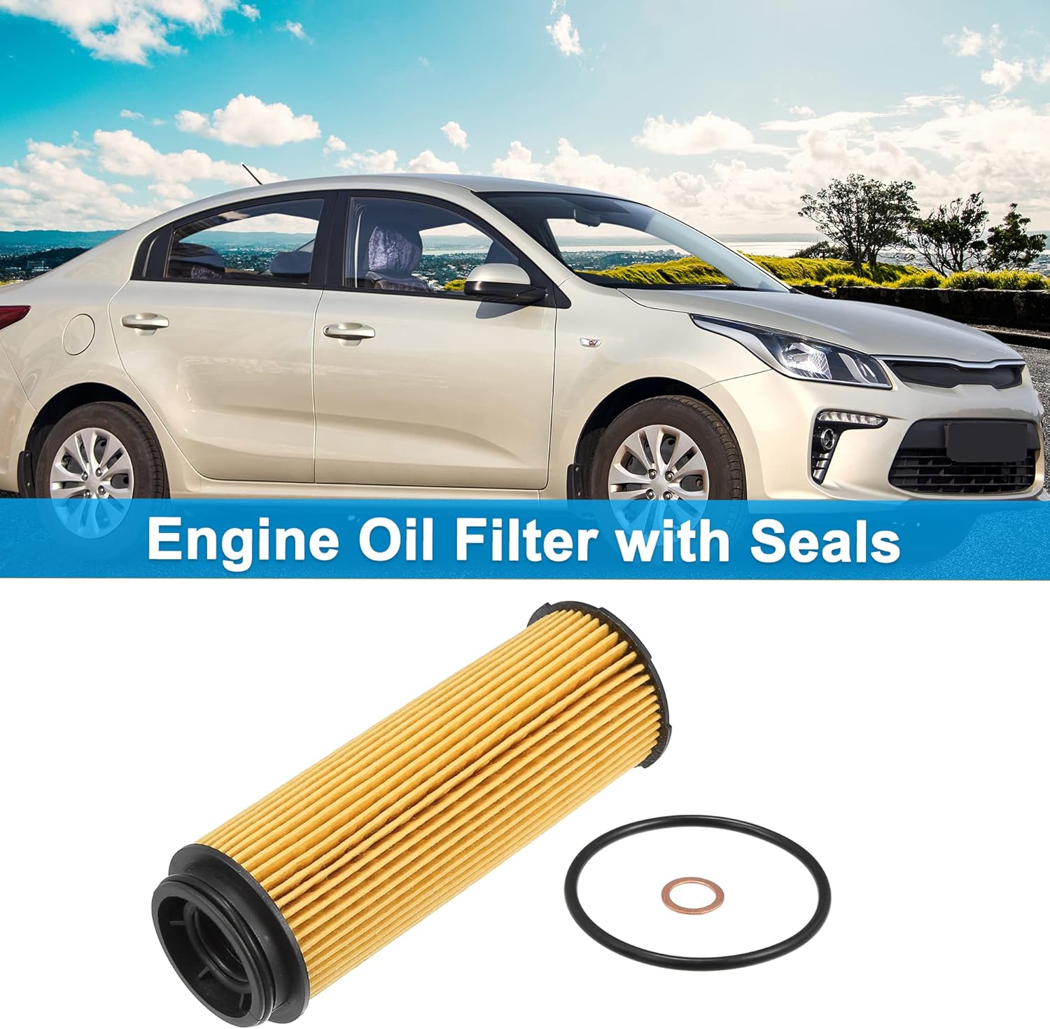 X AUTOHAUX 6 piezas de repuesto de filtro de aceite de motor 11-42-7-826-799 Filtro de combustible de aceite para BMW 740i Base 3.0L L6 – Gasolina
