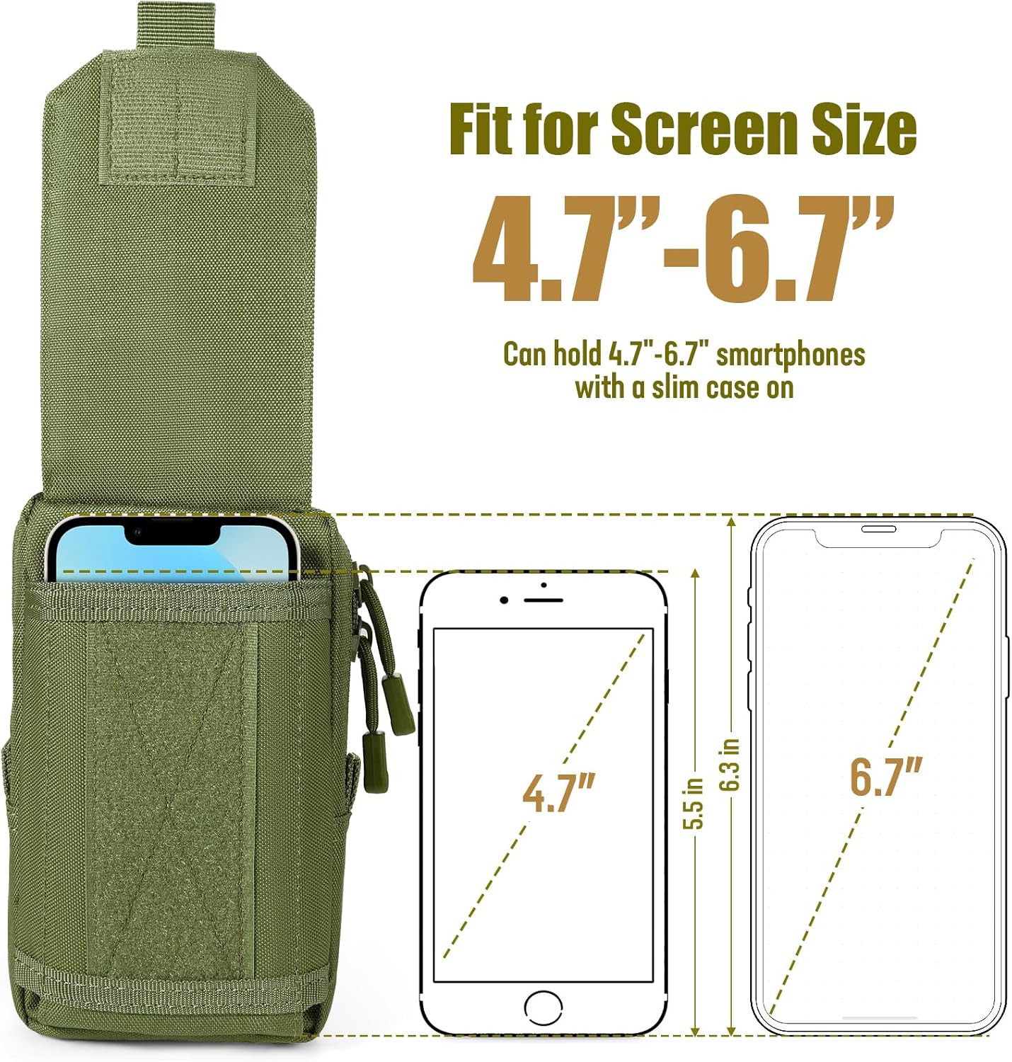 Bolsa táctica Molle para teléfono celular, funda pequeña utilidad EDC bolsa organizador de gadget