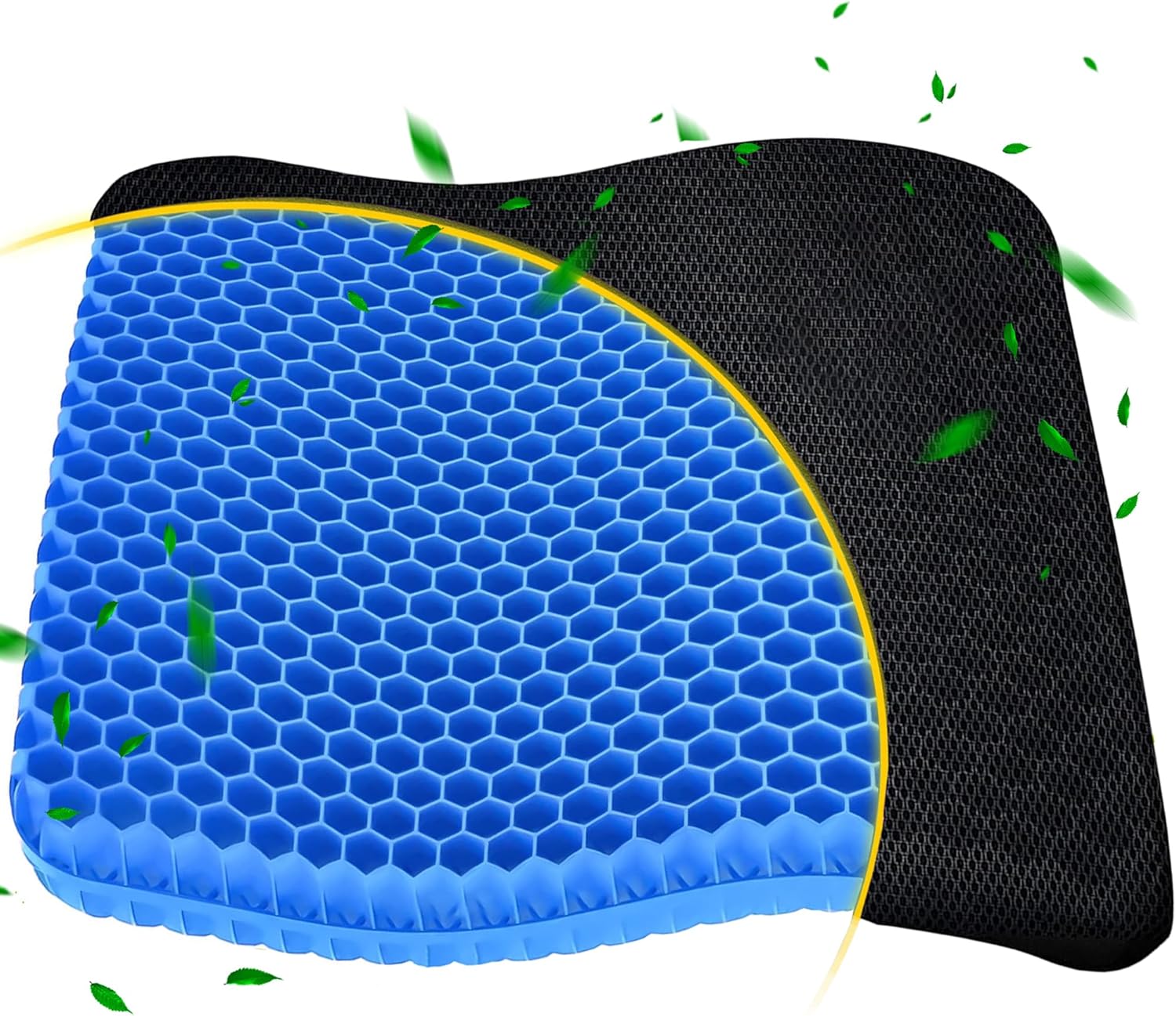 Cojín de gel para asiento largo sentado, cojín de gel para silla de ruedas, cojín de gel suave para silla de coche, cojín de gel para asiento de