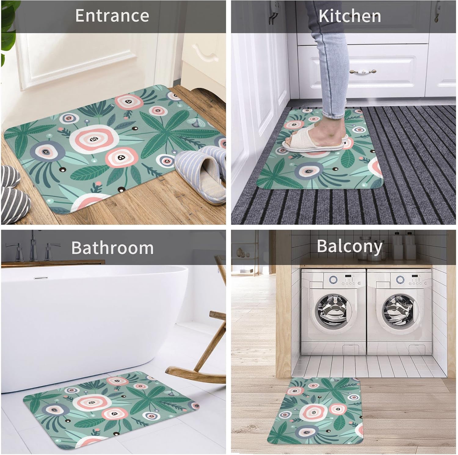 Tapete para interior con diseño de girasoles, tapete para baño, antideslizante, lavable, absorbente, decoración del hogar para cocina, estilo