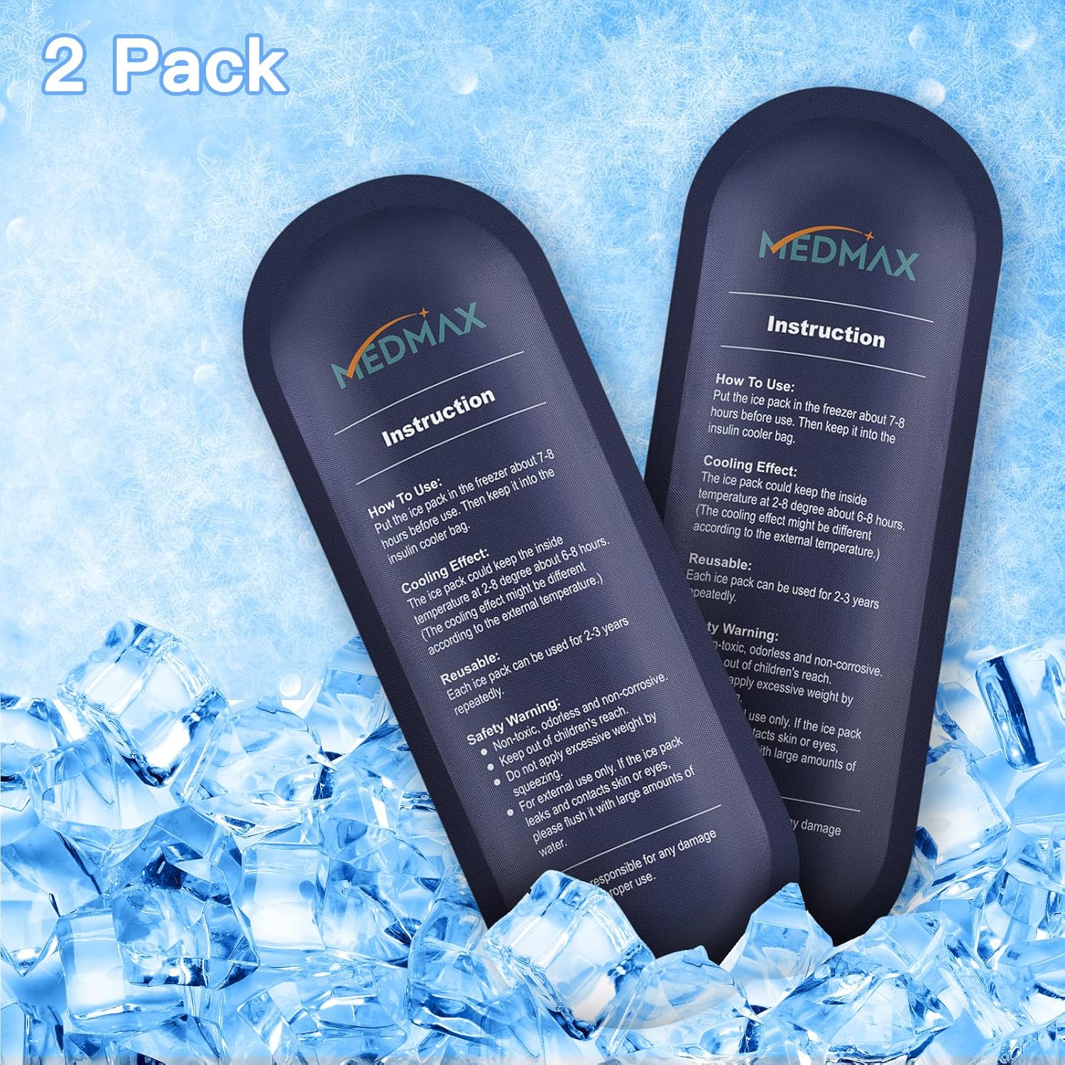Bolsas de hielo para bolsa de viaje de insulina, bolsas de hielo reutilizables para viajes aislados, suministros médicos para diabéticos, bolsa