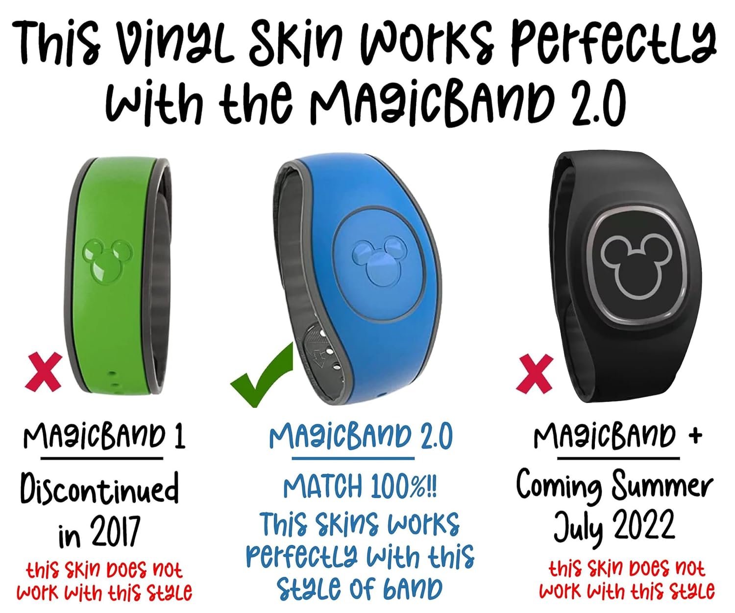 Best Friends Cars Wrap Magic Band Skin Vinyl Decal Wrap Compatible with MagicBand 2