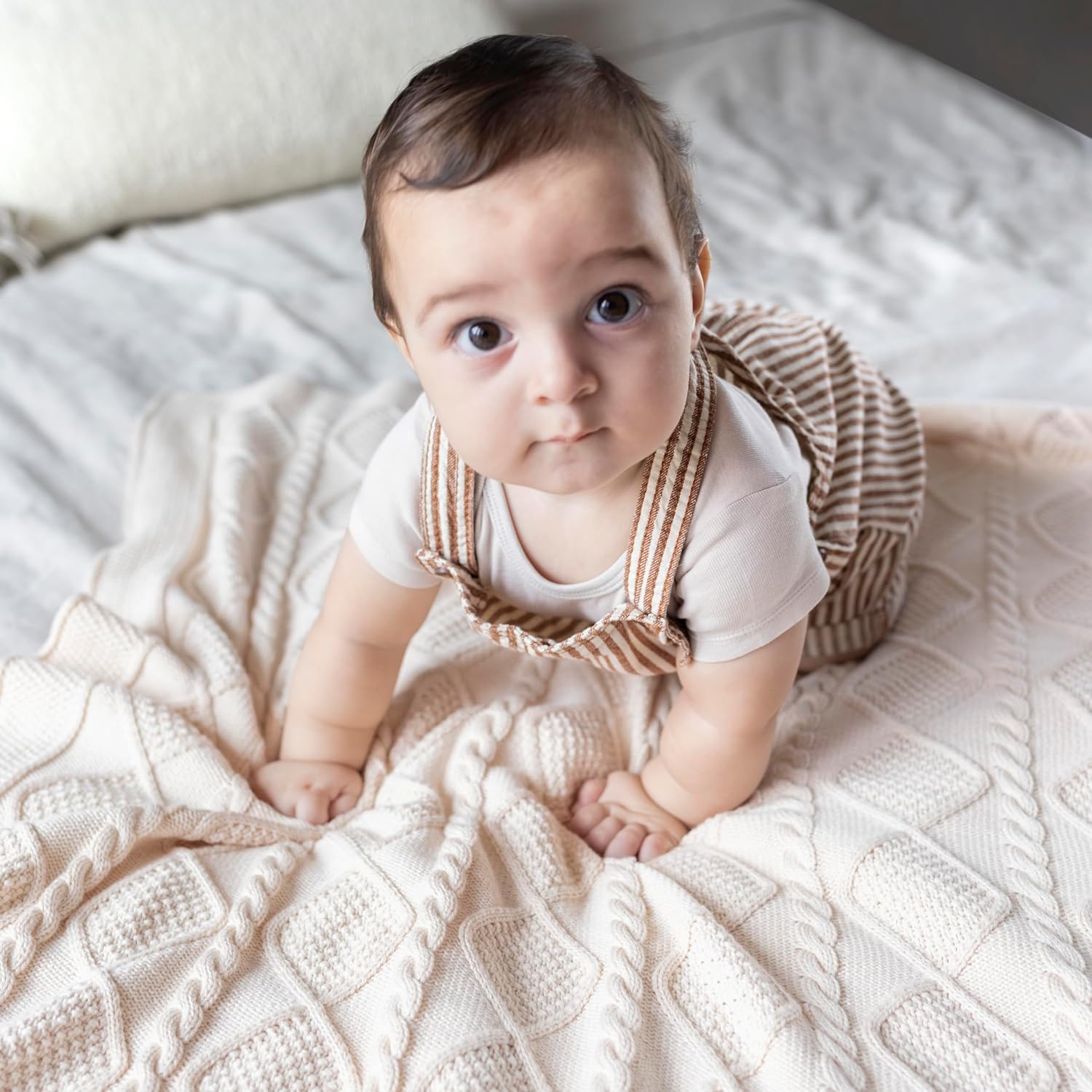 Haz lo que amas  Manta de punto para bebés para niñas y niños, suave y acogedora de algodón orgánico, manta de recepción para cuna, manta de regalo