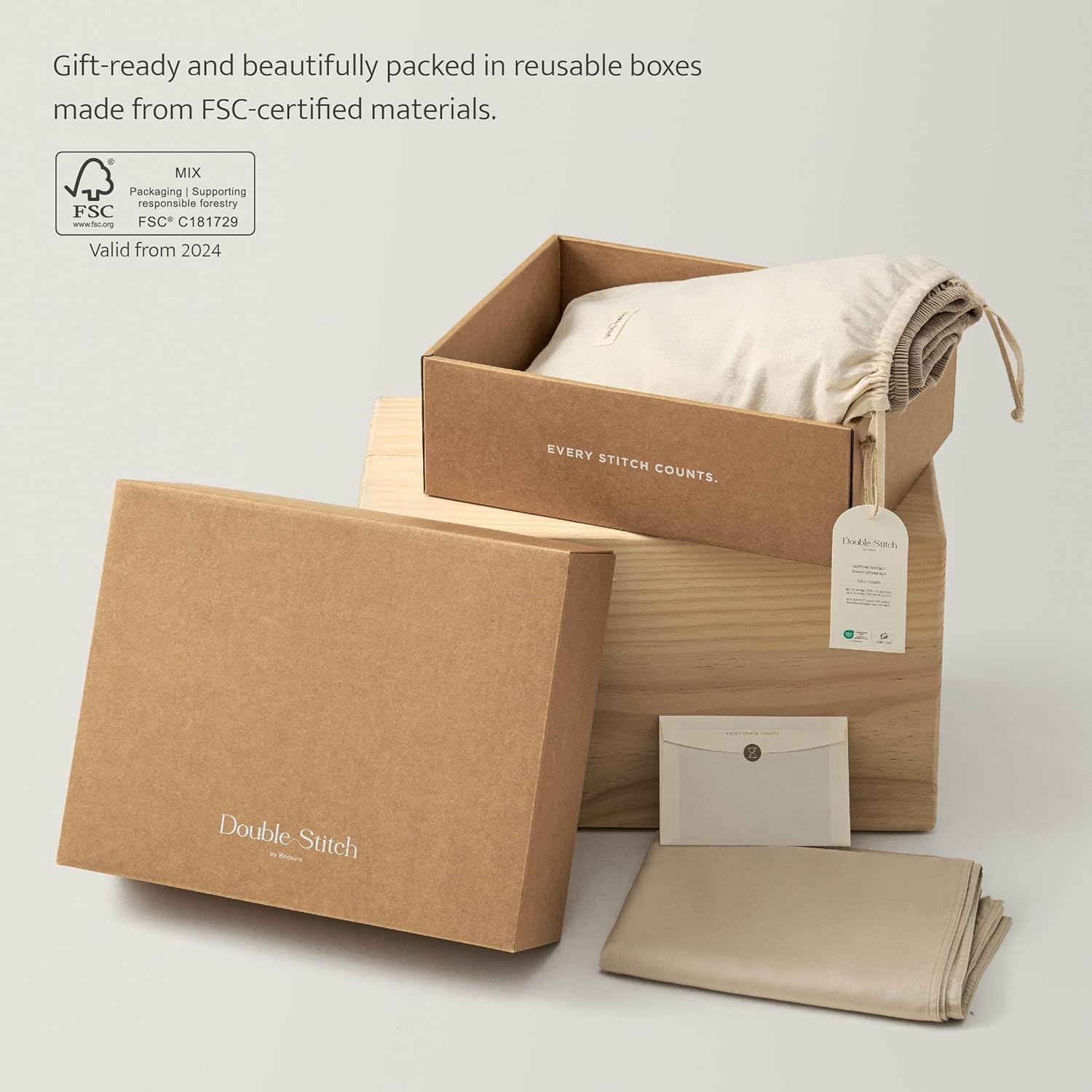 Double Stitch by Bedsure Juego de sábanas de algodón Tencel  Ganador del premio Good Housekeeping Award, juego de sábanas tamaño King, refrescante,