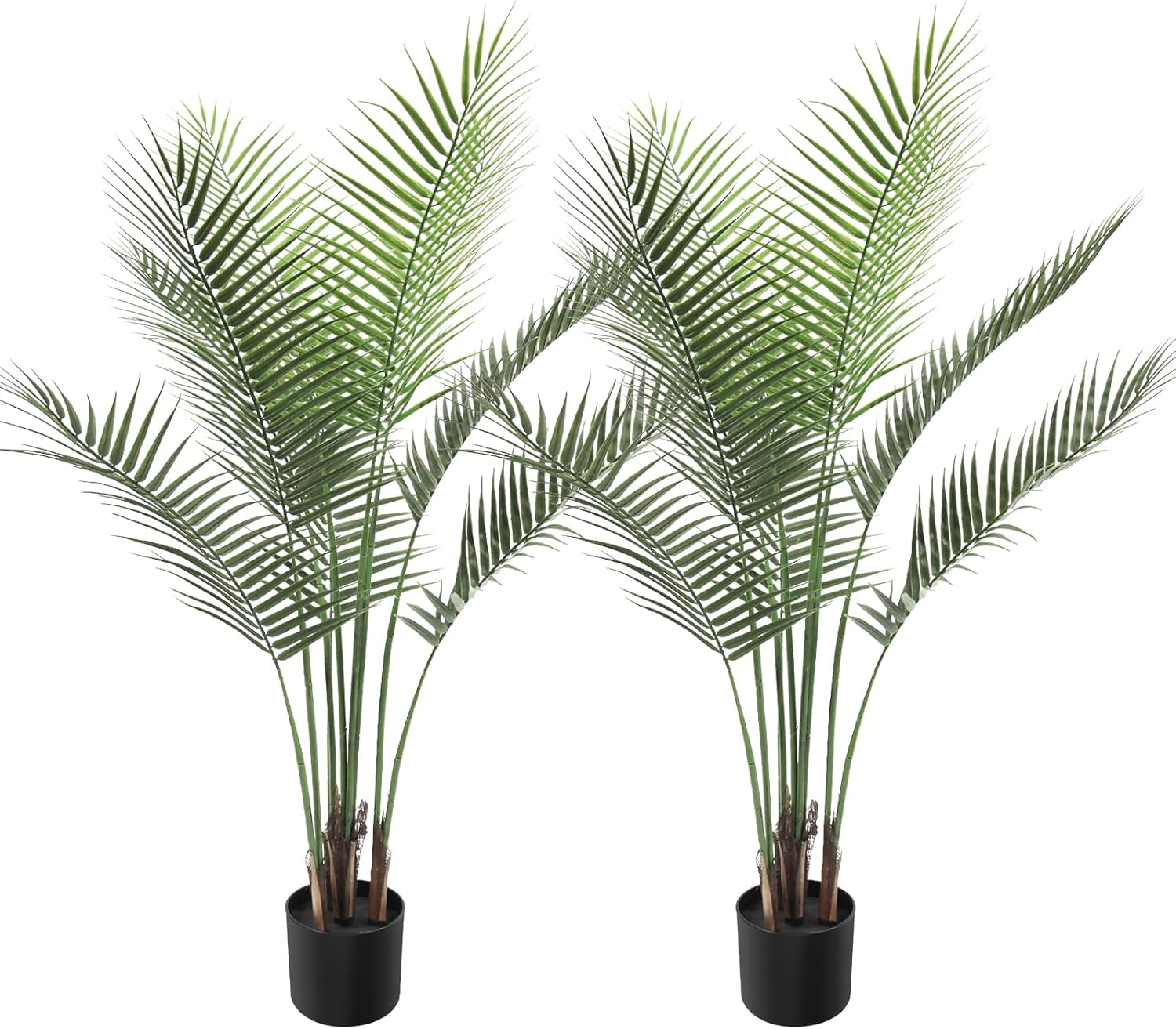 Palmera artificial de 4 pies con 9 troncos de imitación perfecta Dypsis Lutescens en maceta para interiores y exteriores, casa, oficina, jardín,