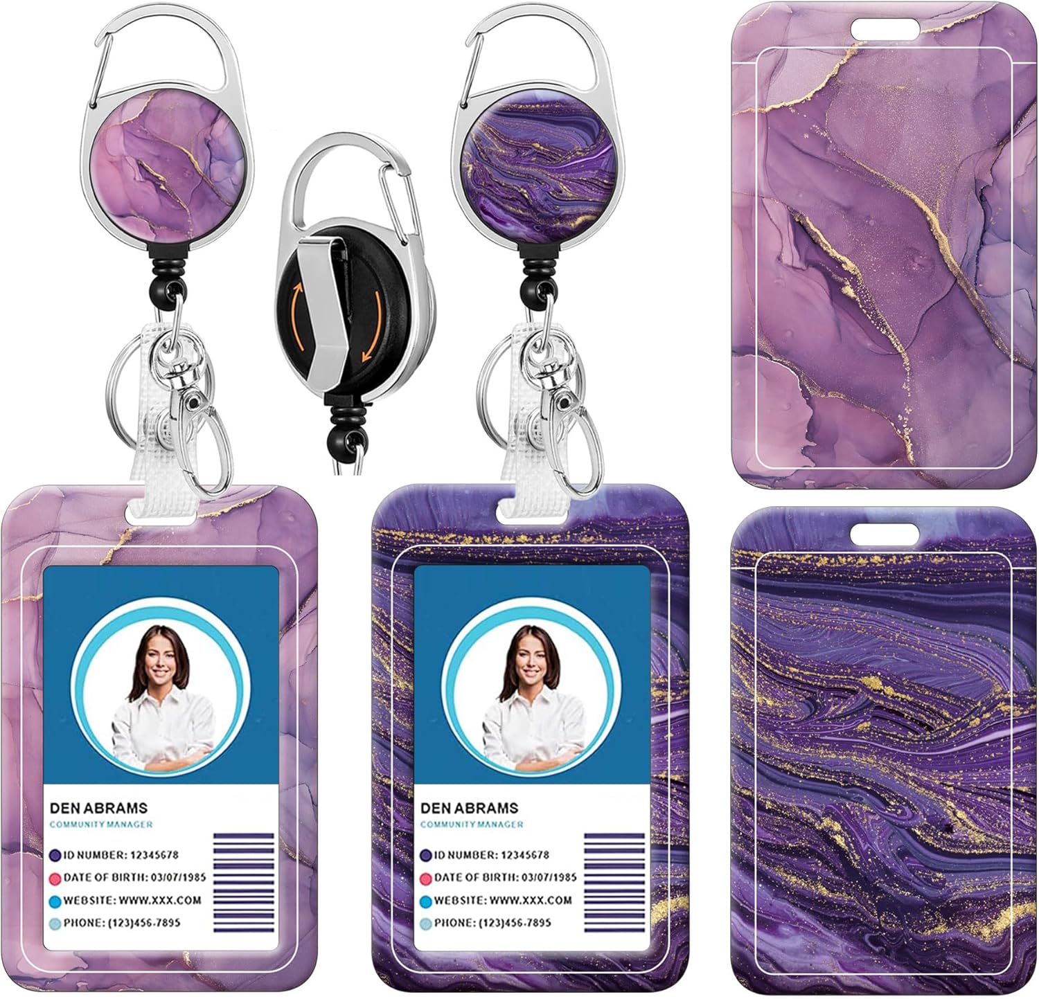 Portatarjetas con carrete retráctil, soporte vertical para tarjetas de identificación, protector de tarjeta de identificación para el trabajo,