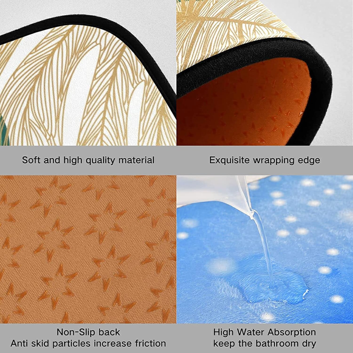 Alfombra redonda de reno de Navidad dorada de 3 pies para dormitorio, lavable, con hermosos copos de nieve, alfombra circular antideslizante con