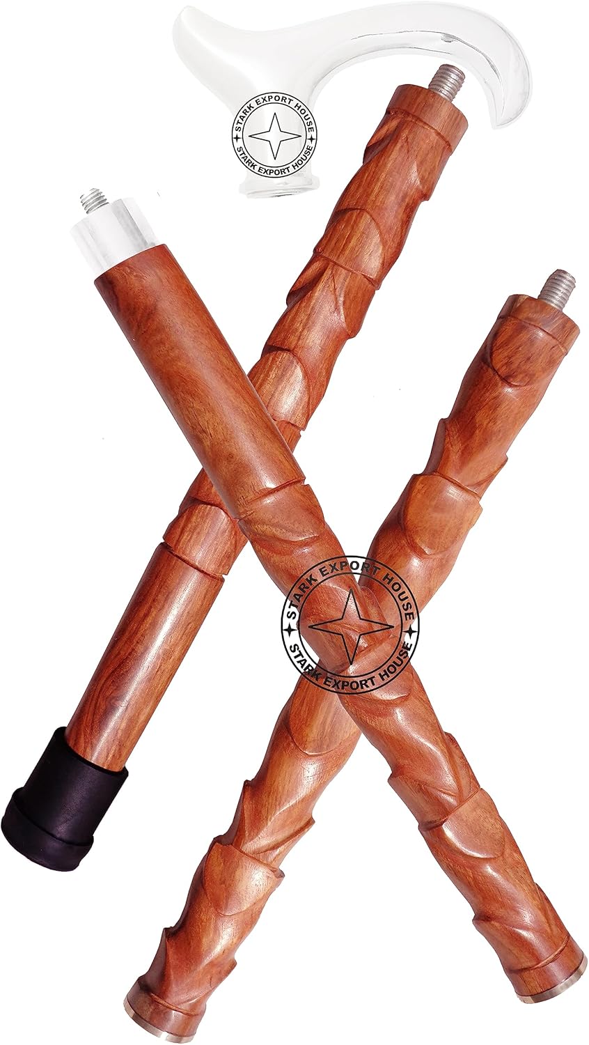 Bastón náutico de diseño para hombres y mujeres, bastones y madera con mango de 37 pulgadas, madera natural, palisandro JTLL