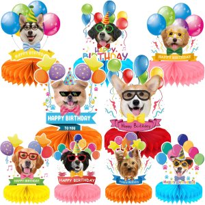 Decoraciones de fiesta de cumpleaños con temática de perro, 9 piezas, decoraciones de cumpleaños para perros, centros de mesa de panal para mesas, Decoraciones de fiesta de cumpleaños con temática de perro, 9 piezas, decoraciones de cumpleaños para perros, centros de mesa de panal para mesas,