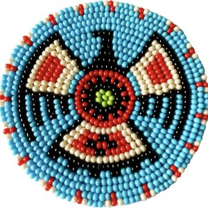 Cuentas de semillas con cuentas rosetón medallón parche apliques 2.5 pulgadas redondo (águila azul) Cuentas de semillas con cuentas rosetón medallón parche apliques 2.5 pulgadas redondo (águila azul)