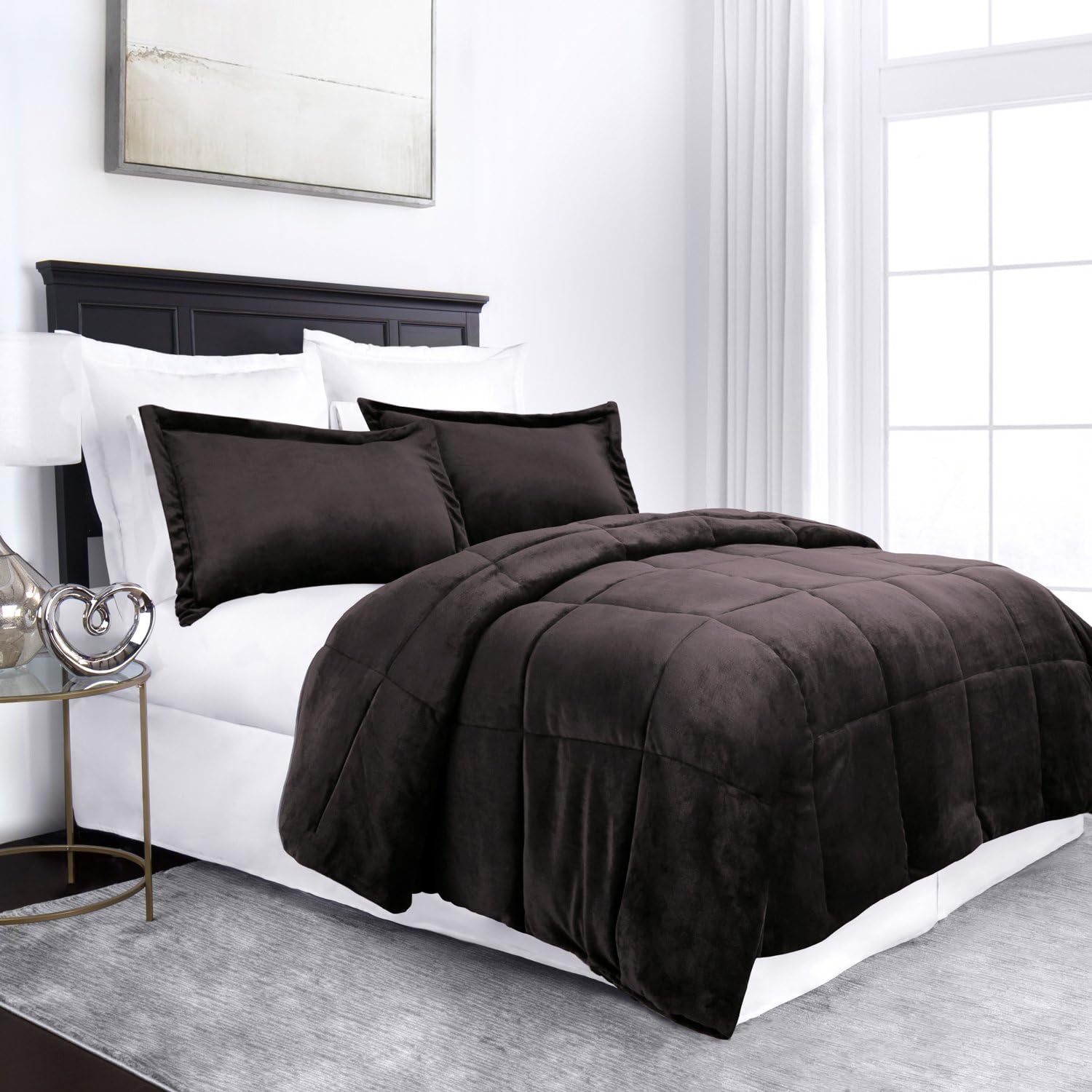 Conjunto de edredón Sleep Restoration con plumas de ganso, para todas las temporadas, hipoalergénico, lujoso, con calidad de hotel, con fundas de