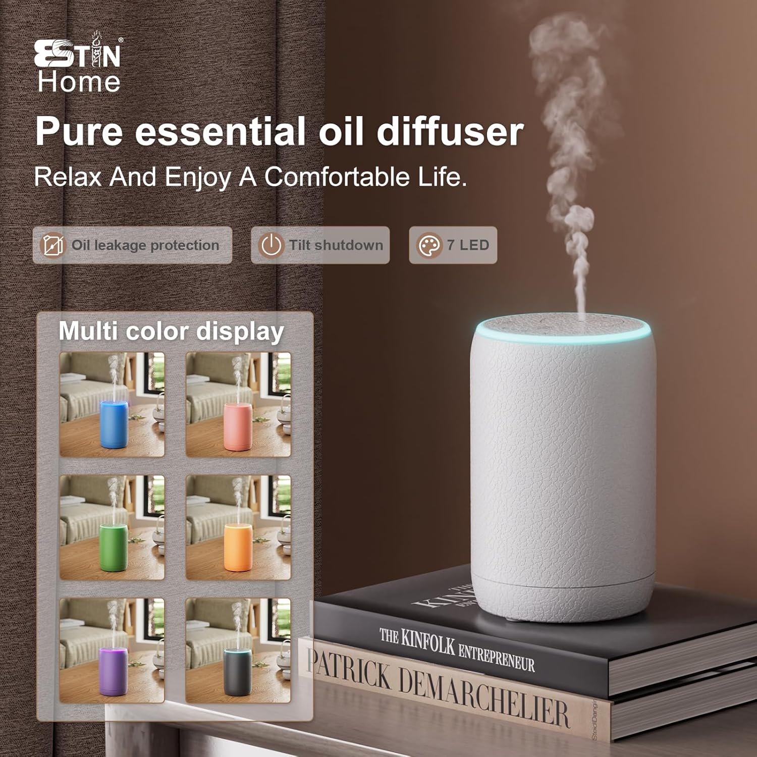 Difusor sin agua inalámbrico para automóvil para aceites esenciales, difusores de niebla de aroma para habitación grande, difusor de aceite portátil
