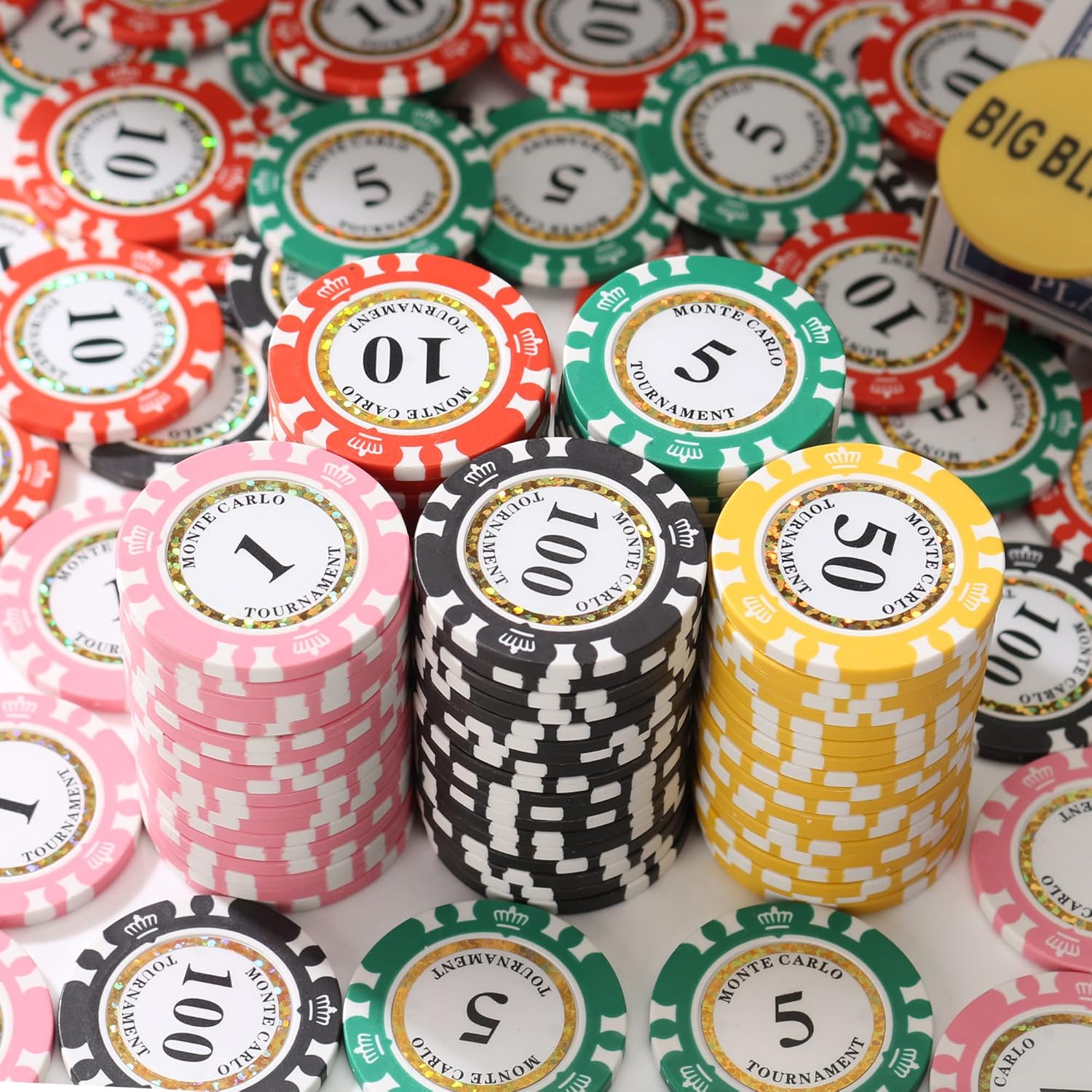 Fichas de póquer numeradas prémium para juego de mesa de cartas, para Texas Hold’em, Blackjack, Club de cartas o juegos de póquer nocturno