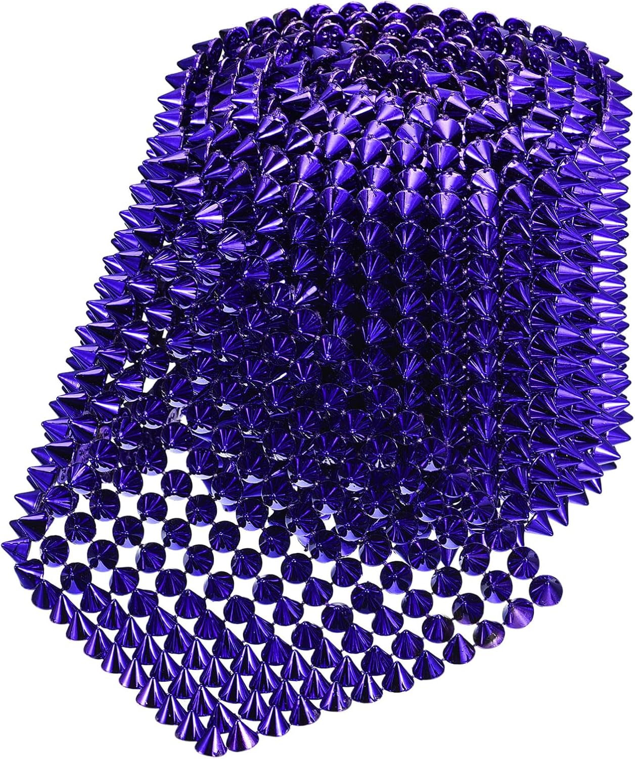 uxcell 1 yarda de puntada en cono de punta, 12 filas de plástico con parte trasera plana, remache punk, cinta para manualidades, bolsos, decoración