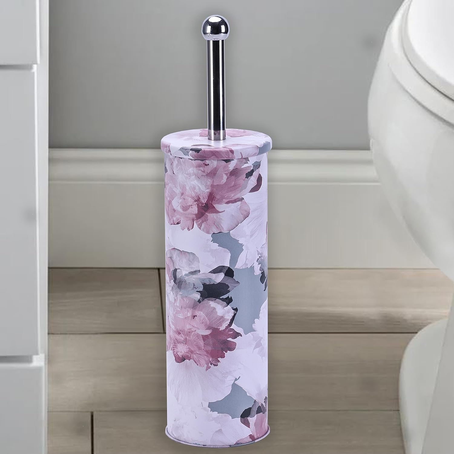 Escobilla para inodoro con soporte, multicolor, metal