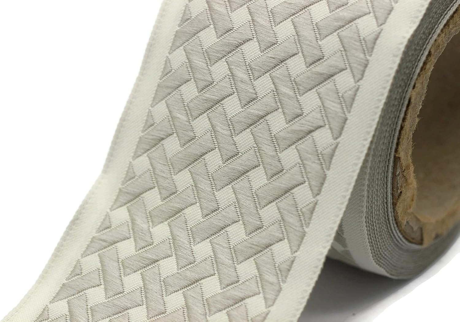 3.8 yardas carrete 2.7 “gris y crema nudo bordado cortinas cinta jacquard para sus cortinas cortinas cortinas bandas cinta de ajuste V5 179