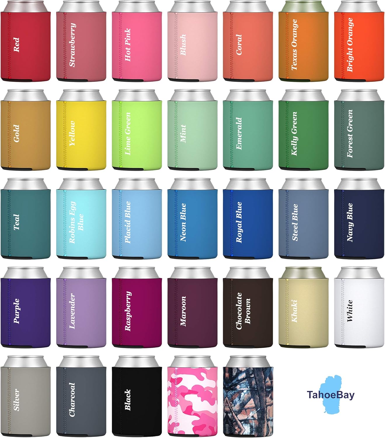 TahoeBay – Fundas de neopreno para latas estándar de 12 onzas para mantener las bebidas frías