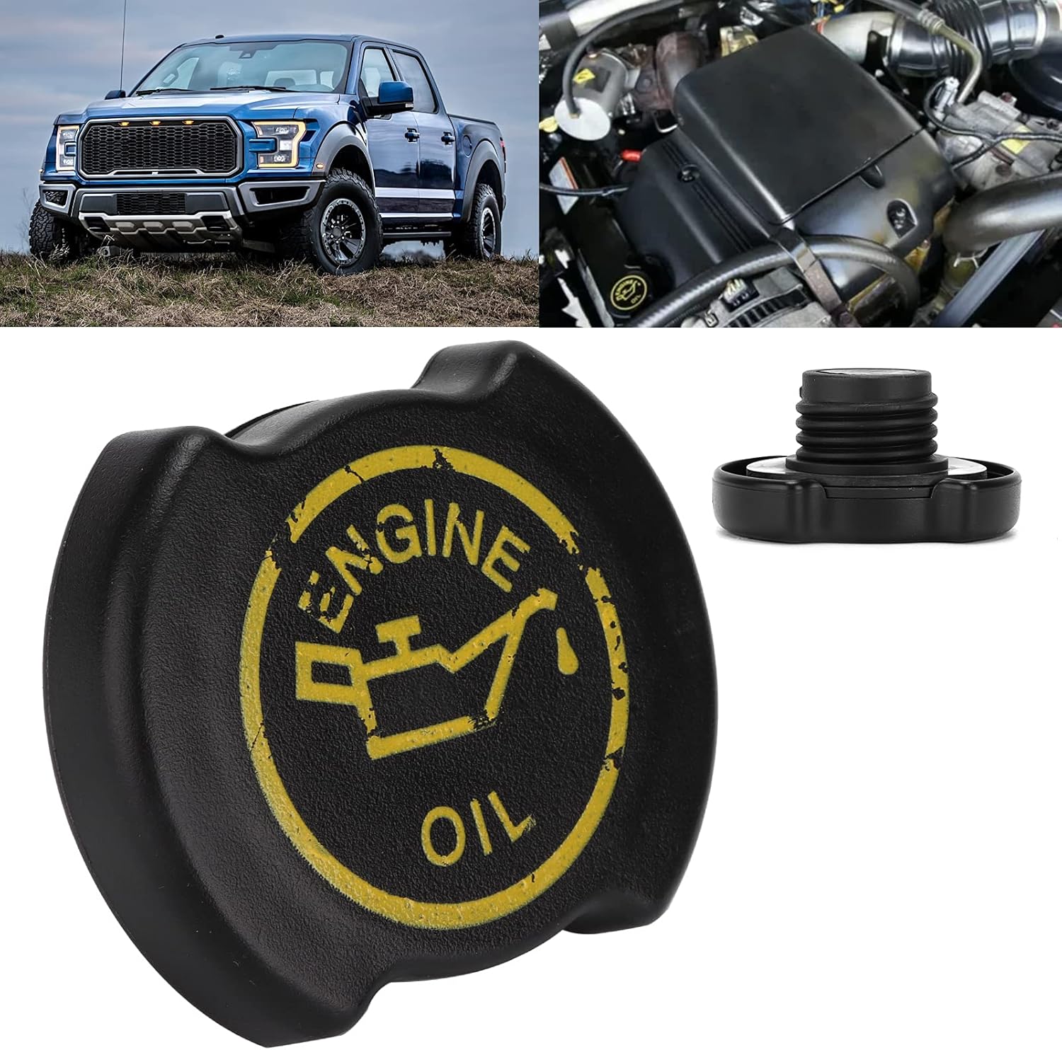 Cubierta de tapa de llenado de aceite de motor, reemplazo F3AZ6766B para motor diesel Powerstroke 6.0L 6.4L