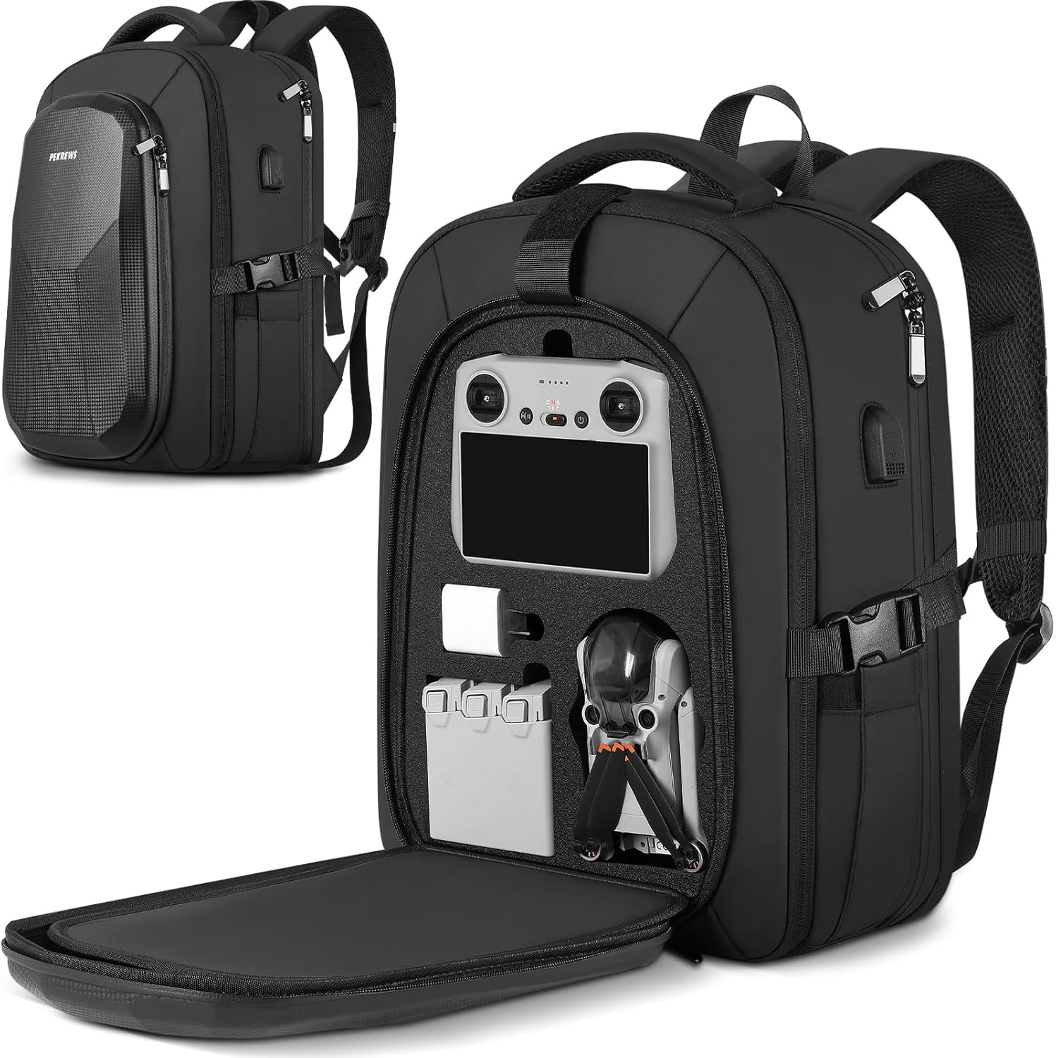 PEKREWS Mini 3  Mini 3 Pro, funda rígida impermeable, portátil, bolsa de viaje grande para dron, mochila compatible con DJI Mini 3 Pro con