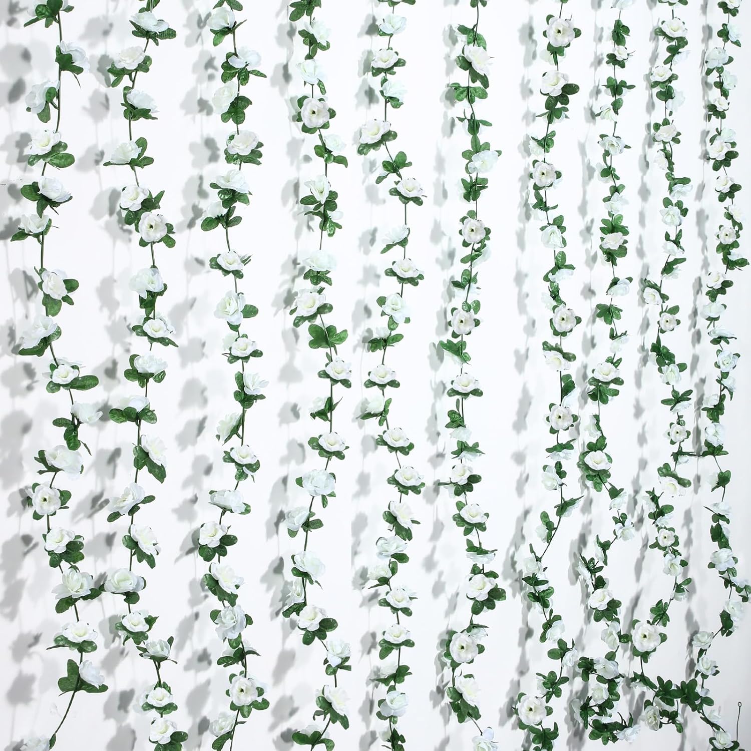 XunYee 24 guirnaldas de flores artificiales de 189 pies para colgar hiedra de rosas falsas para habitación, boda, cumpleaños, Navidad, pared, arco