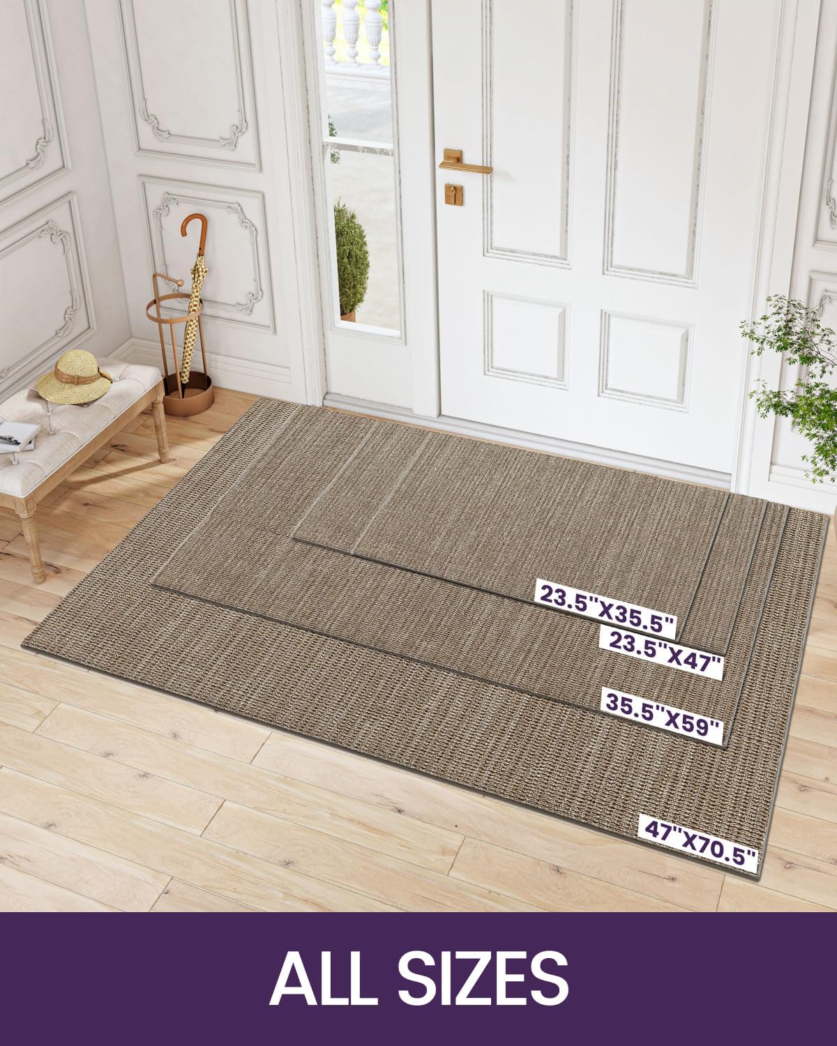 DEXI Tapetes para puerta delantera, tapetes para puerta delantera, tapete de bienvenida para entrada, perfil bajo, antideslizante, para entrada