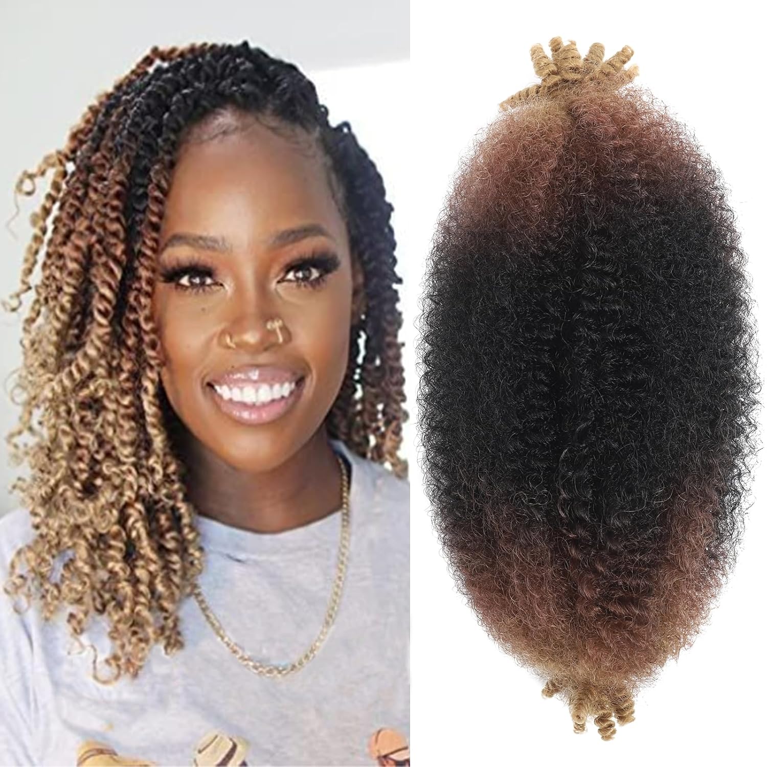 8 paquetes de cabello trenzado Marley Twist 1B 30 27#, 12 pulgadas, cabello sintético afro Twist preseparado para rastas suaves, cabello de
