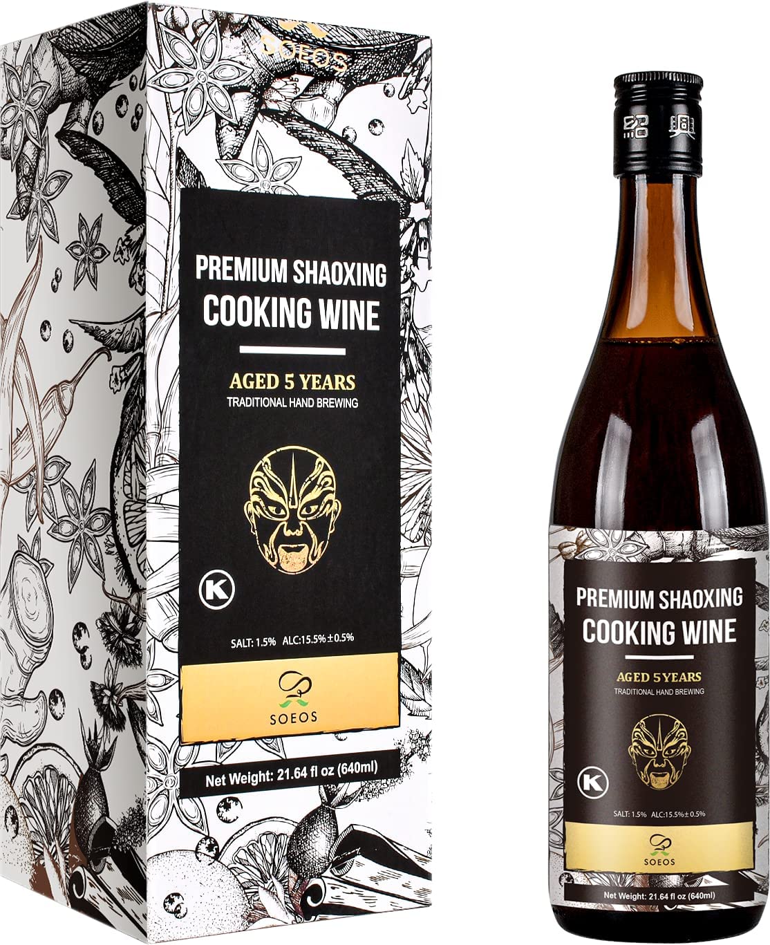 shaohsing Arroz Vino de cocción (Rojo) 2x 750ml Plus 4oz Whole Szechuan Dried Chilies