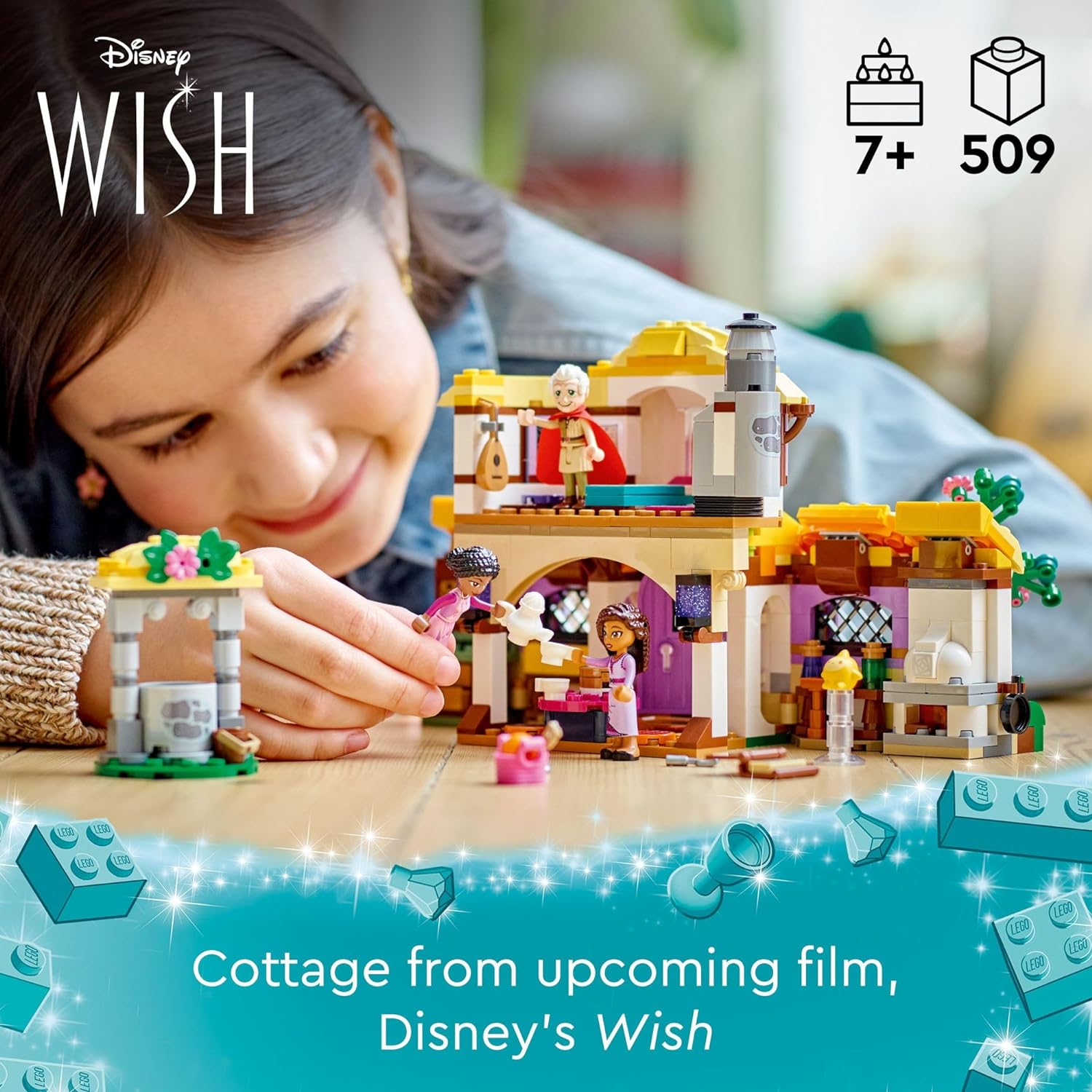 LEGO Disney Wish Asha’s Cottage 43231 – Juego de juguetes de construcción, una casa de campo para la vida de rol en la aldea, regalo coleccionable