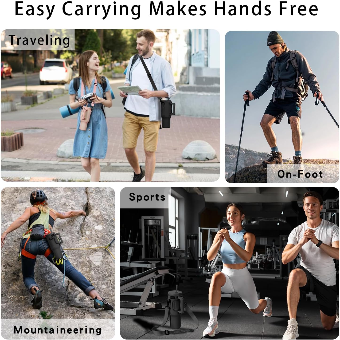 SHHVRE-Y Bolsa de transporte para botella de agua compatible con vaso Simple Modern de 40 onzas con asa, soporte para botella de agua con correa
