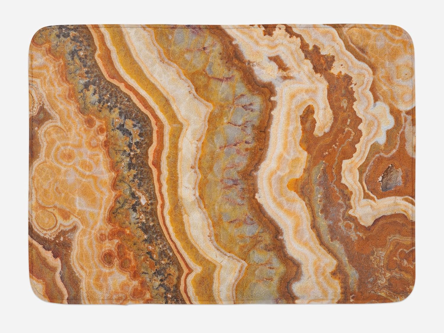 Onyx Motivo de mármol Travertino Formado Mineral Tinta Acuarela Texturizada Ilustración Texturizada, Marrón Naranja Linda Alfombra de Baño
