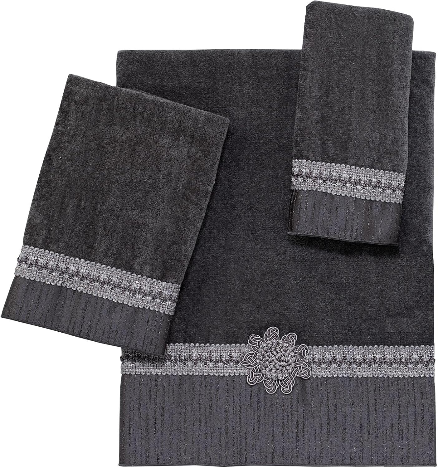 Avanti Linens – Juego de toallas de 3 piezas, toallas de algodón suave y absorbente (colección de medallones trenzados)